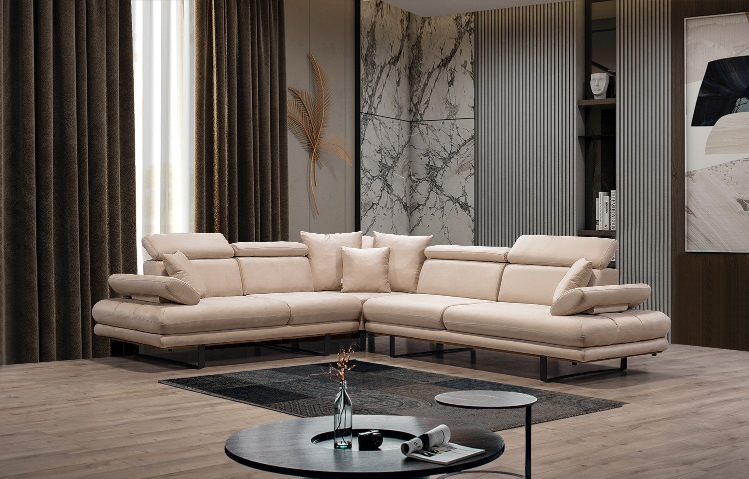 Viva Möbel Sofa TESLA, L270 x R270 cm, Luxuriöses Design mit optimaler Unterstützung.
