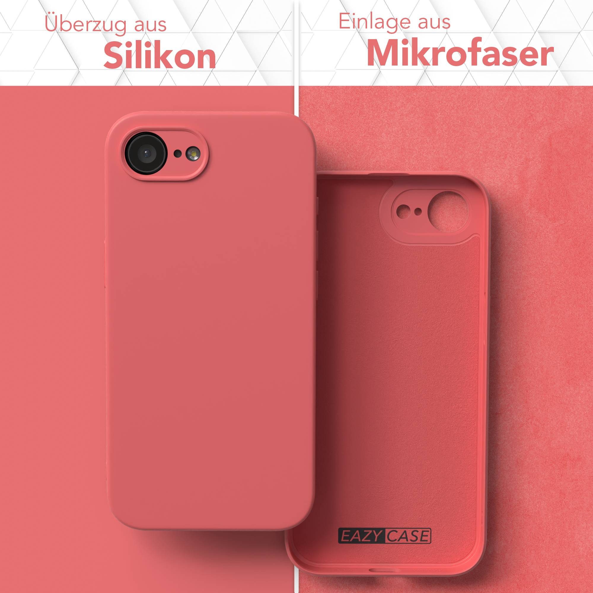 EAZY CASE Handyhülle für Apple iPhone 16e Hülle Silikon 6,1 Zoll, Schutzhülle mit Kameraschutz stoßfest Telefonhülle Matt Rot / Hellrot