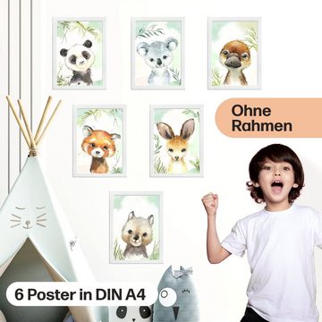 CreativeRobin Poster Baby Tier-Poster-Set fürs Kinderzimmer I Schöne Babyzimmer Deko, Tiere Australiens