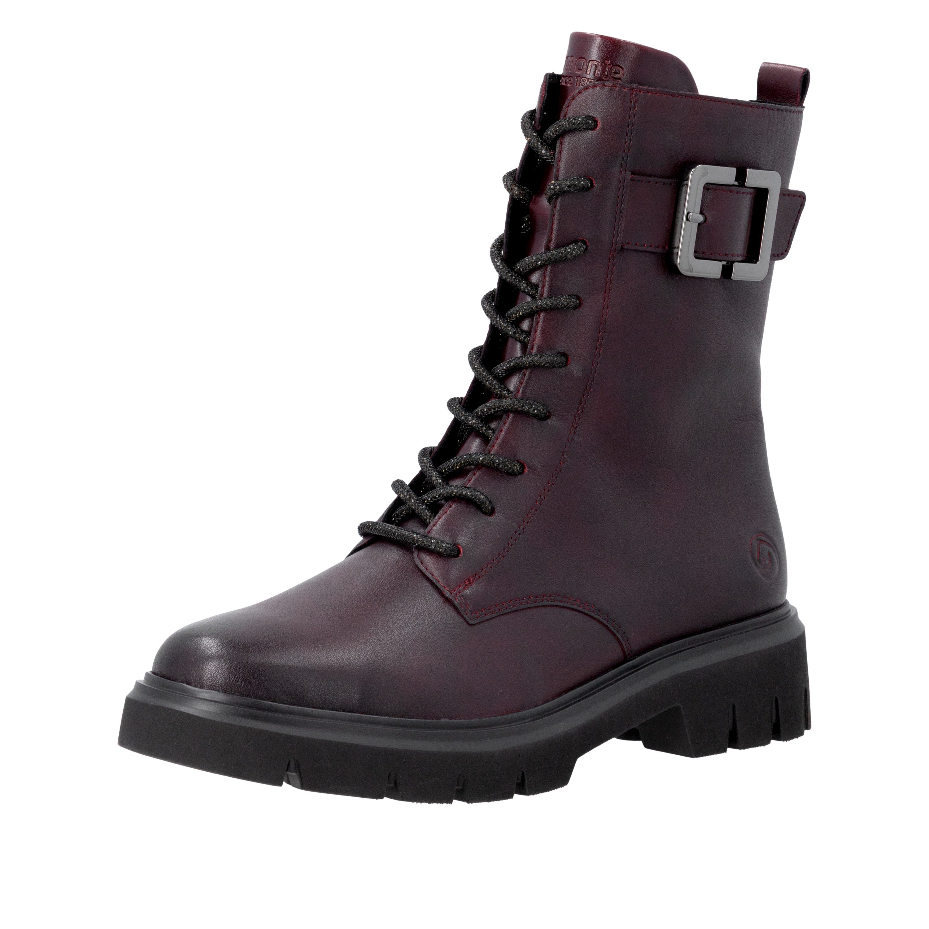 Remonte Schnürstiefelette Schnürboots, Workerboots, Blockabsatz in Used-Optik
