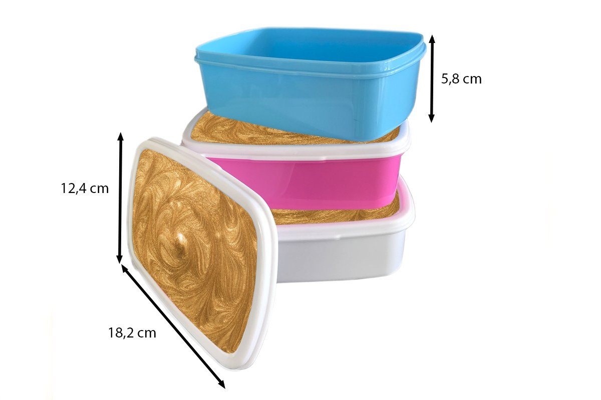 Kreis Jungs (2-tlg), Mädchen Brotdose, Kinder für und Lunchbox Farbe, - Golden - für weiß und Kunststoff, MuchoWow Brotbox Erwachsene,