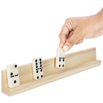 Belle Vous Greifling Holzständer für Domino Spiel, 4 Stück, 33,6 x 2,8 x 4,7cm (1-tlg), Domino Holz Ständer 4 Stück 33,6 x 2,8 x 4,7cm