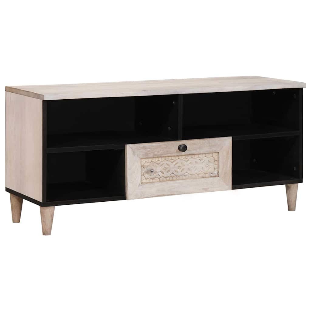 vidaXL TV-Schrank TV-Schränk Bleached White 100 x 33 x 46 cm Massivholz (1-St)