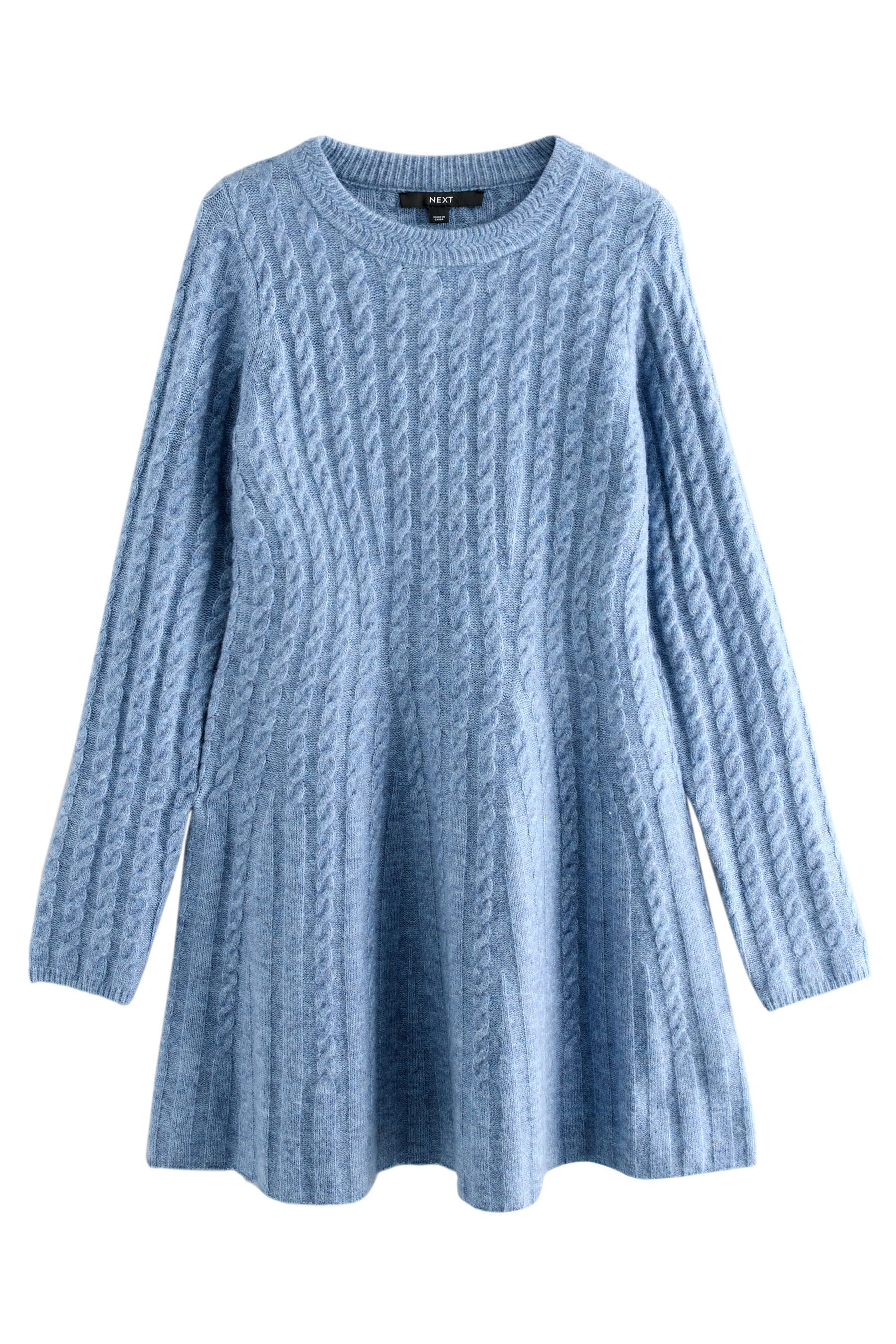 Minikleid Skater-Minikleid mit Zopfmuster, Kurzgröße