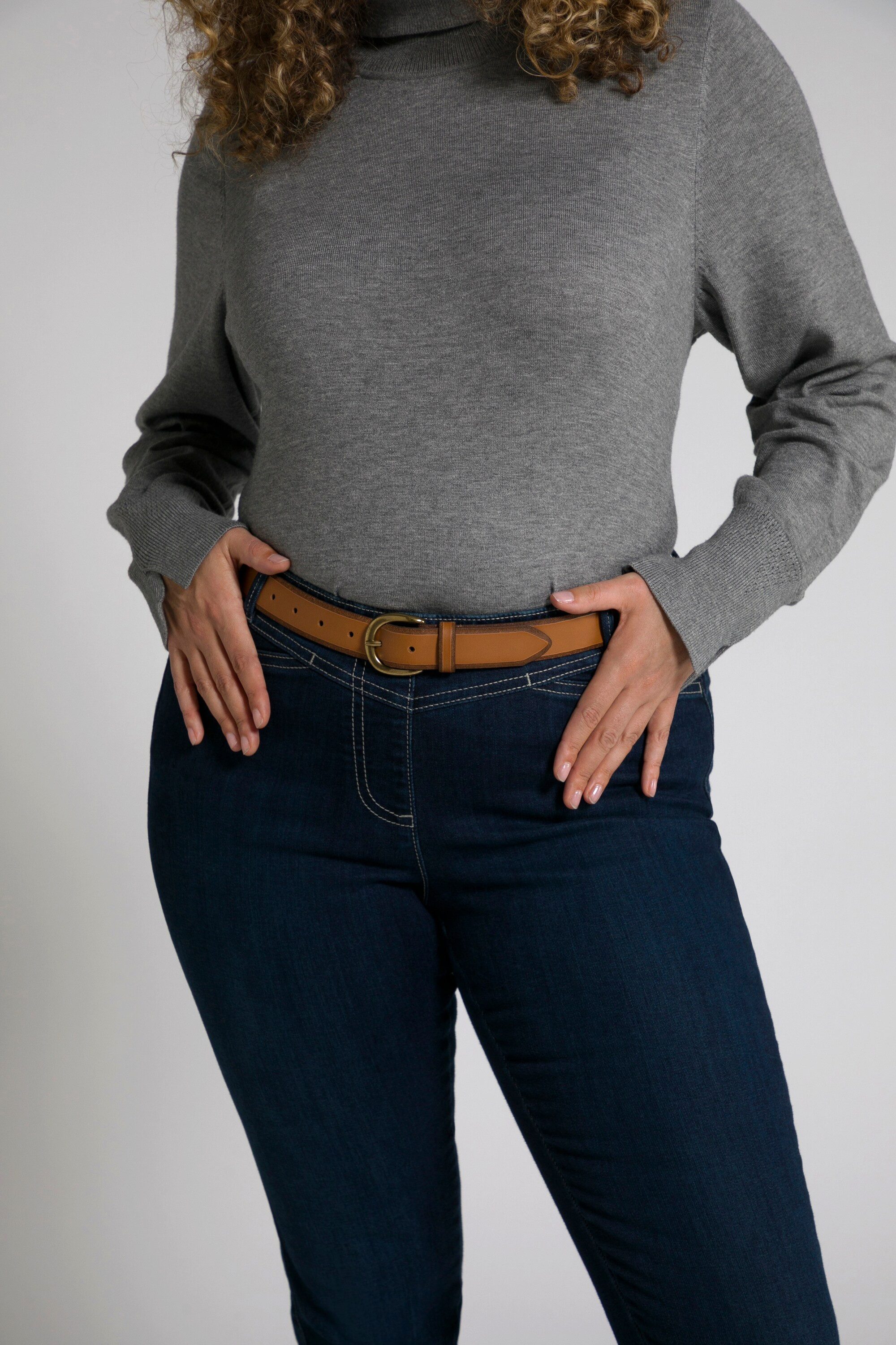 Ulla Popken Hüftgürtel Ledergürtel echtes Leder Länge bis 155 cm günstig online kaufen