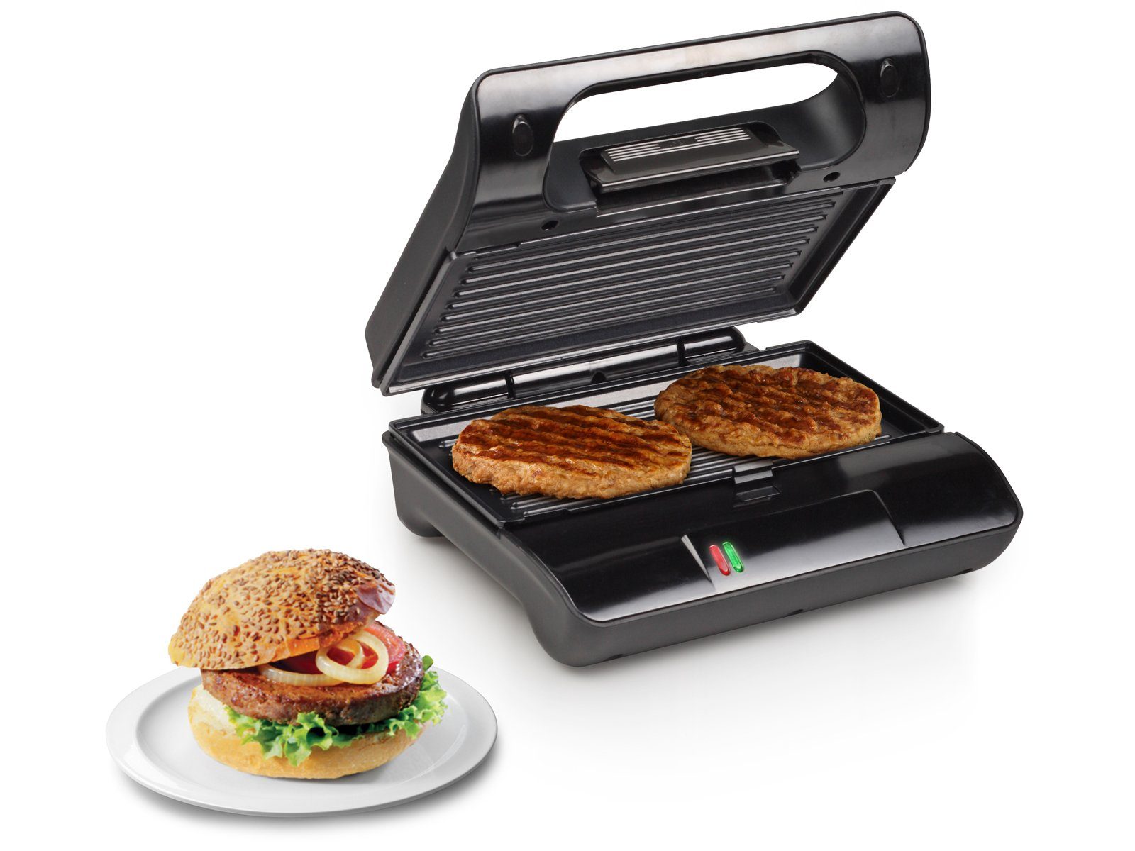 PRINCESS Kontaktgrill, 700 W, Elektro Low fat Indoorgrill klein Multi Tisch-grill Snackmaker 23x13cm
