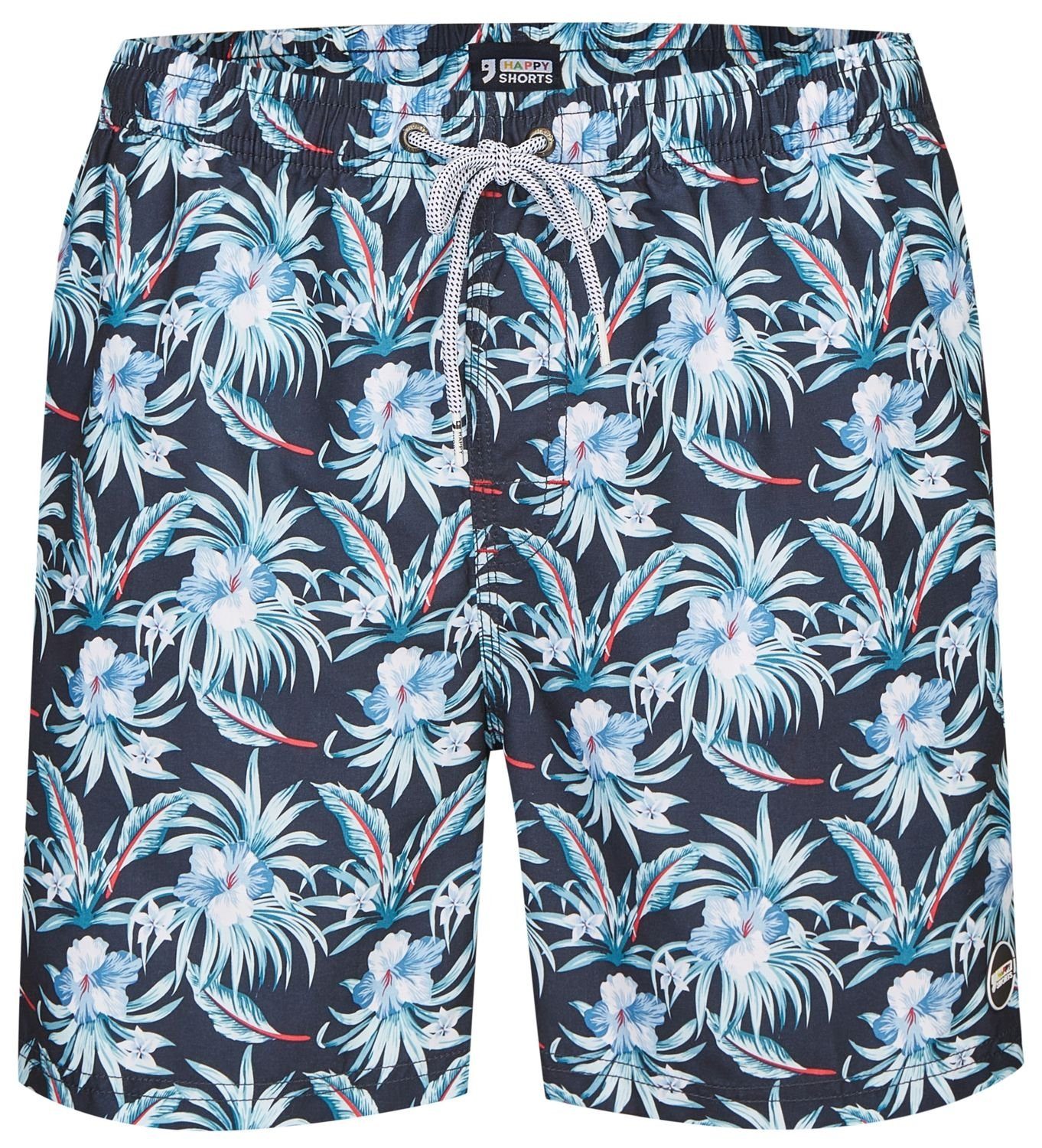 HAPPY SHORTS Badehose HAPPY SHORTS Herren Badeshorts Strandshorts Shorts Hawaii Flowers S - XXL