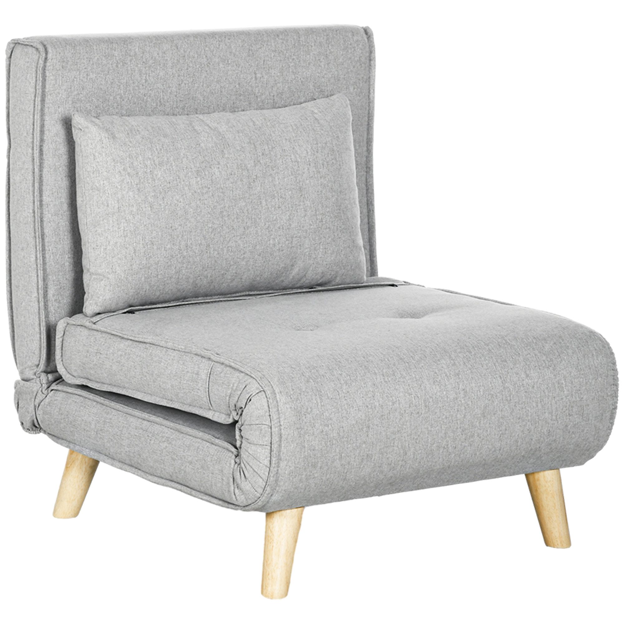 HOMCOM Schlafsofa Schlafsessel mit Bettfunktion, Lendenkissen, günstig online kaufen