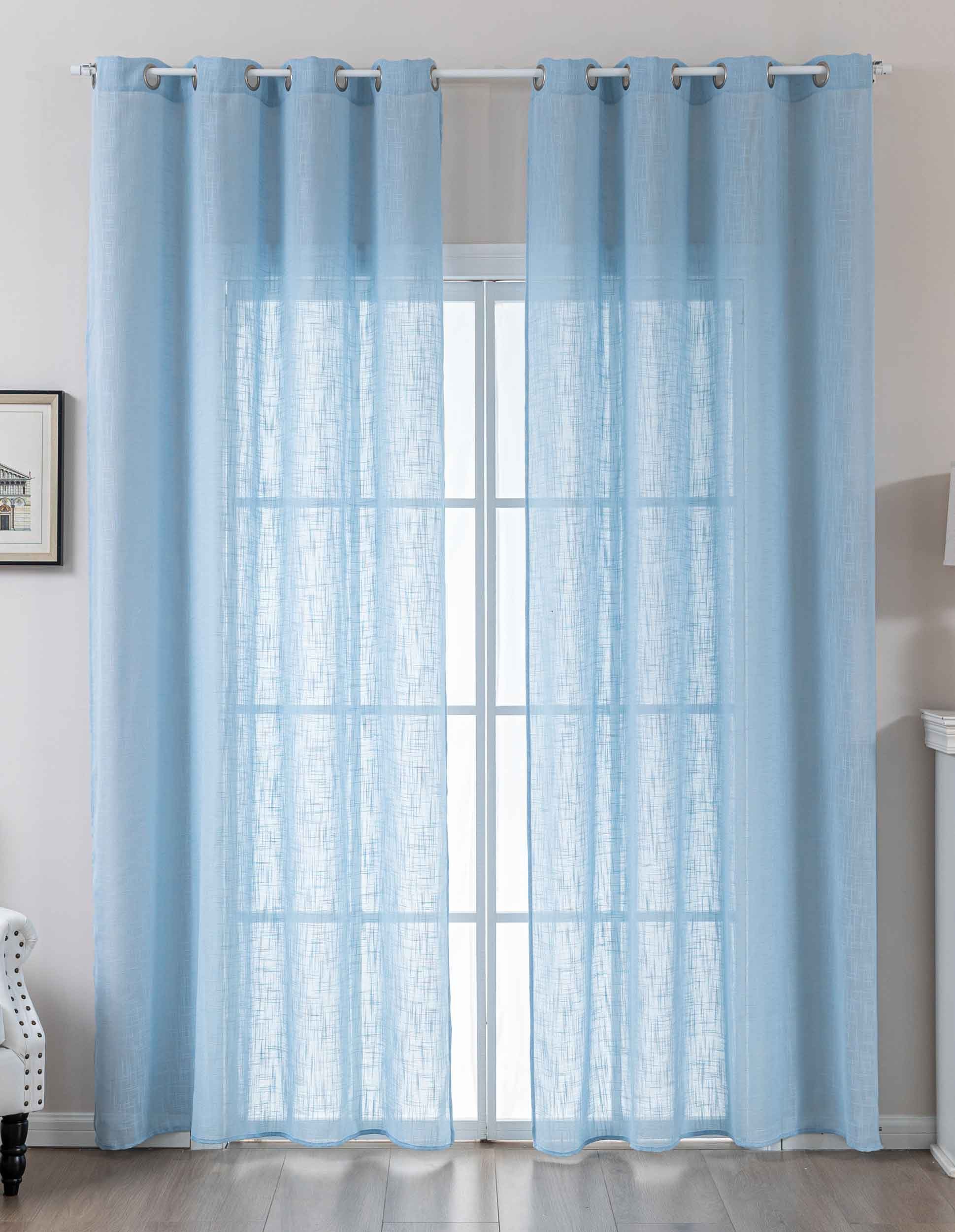 Gardinenbox Gardine (2 St), Ösen, halbtransparent, Polyester, Grobfaser »Se günstig online kaufen