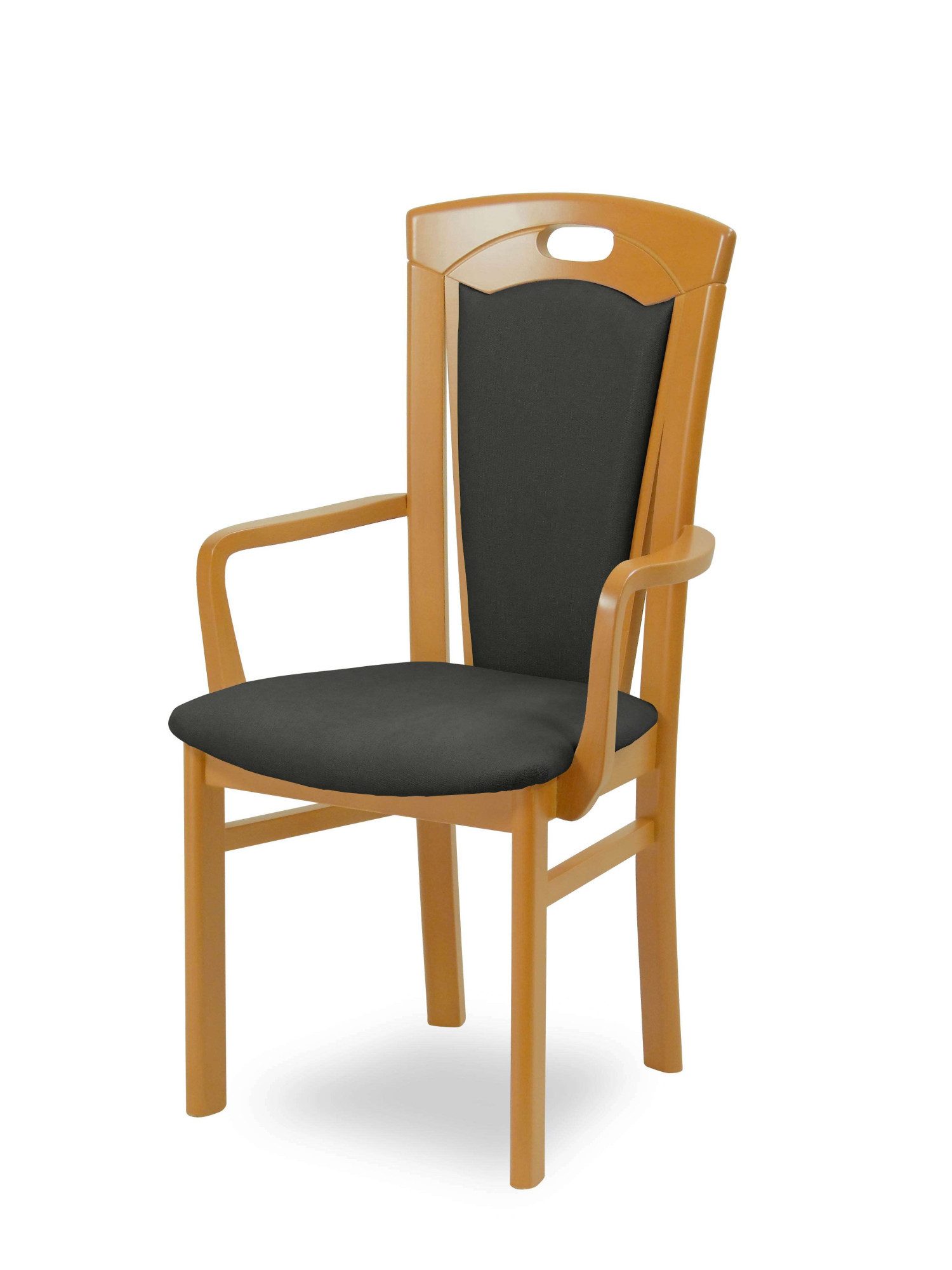 Home affaire Esszimmerstuhl FERDI, Armlehnstuhl, Made in Italy, Massivholz (1 St), Bezug Feinstruktur (wasser-und fleckabweisend) oder Struktur