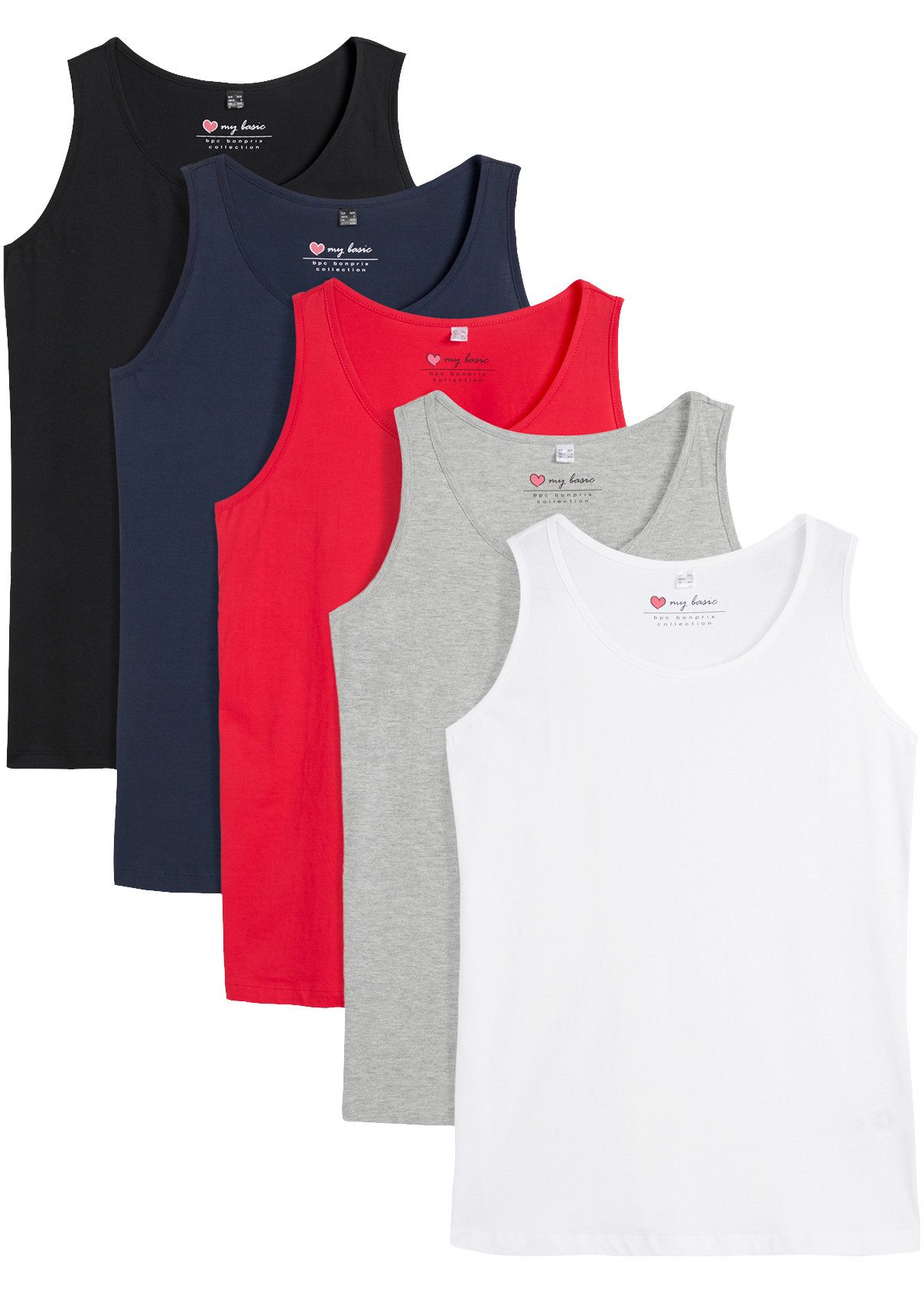 bonprix Longtop (Packung, 5-tlg) figurumspielende Passform, po-bedeckend