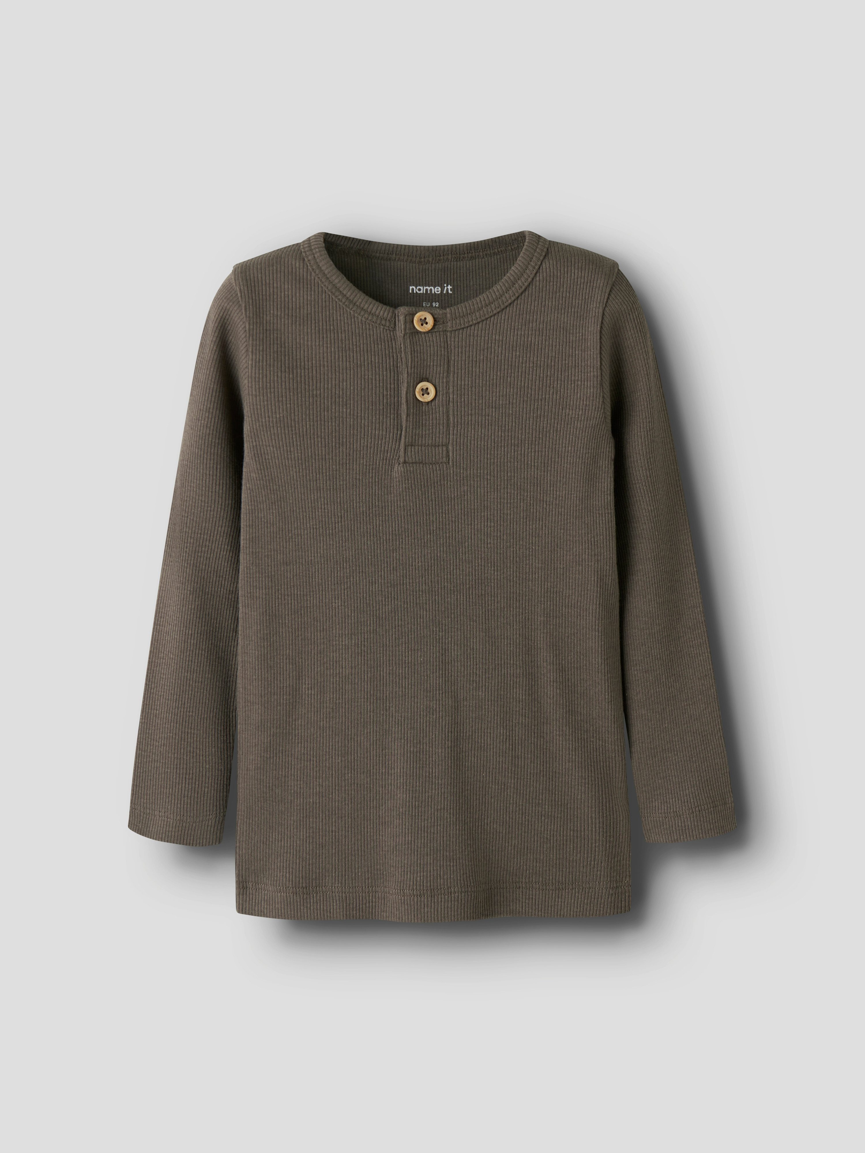 Name It Langarmshirt NMMKAB LS TOP NOOS Im Henley-Stil - mit kurzer Knopfleise, normal geschnitten