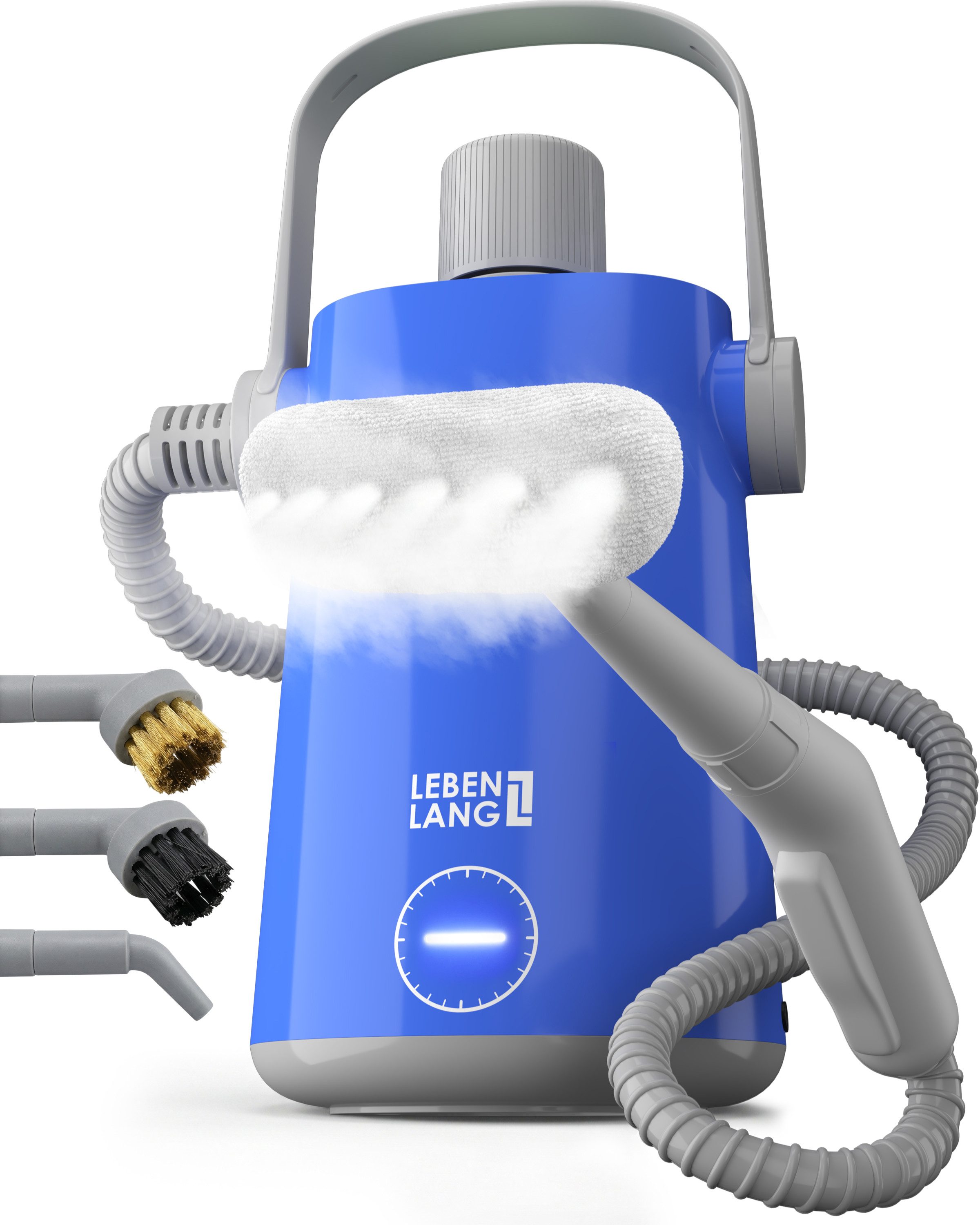 Lebenlang Dampfreiniger Handgerät Steam Cleaner Dampfreiniger, 1000,00 W, Kraftvolle 1000W Leistung I Großer 300ml Tank I Inkl. 10x Zubehör
