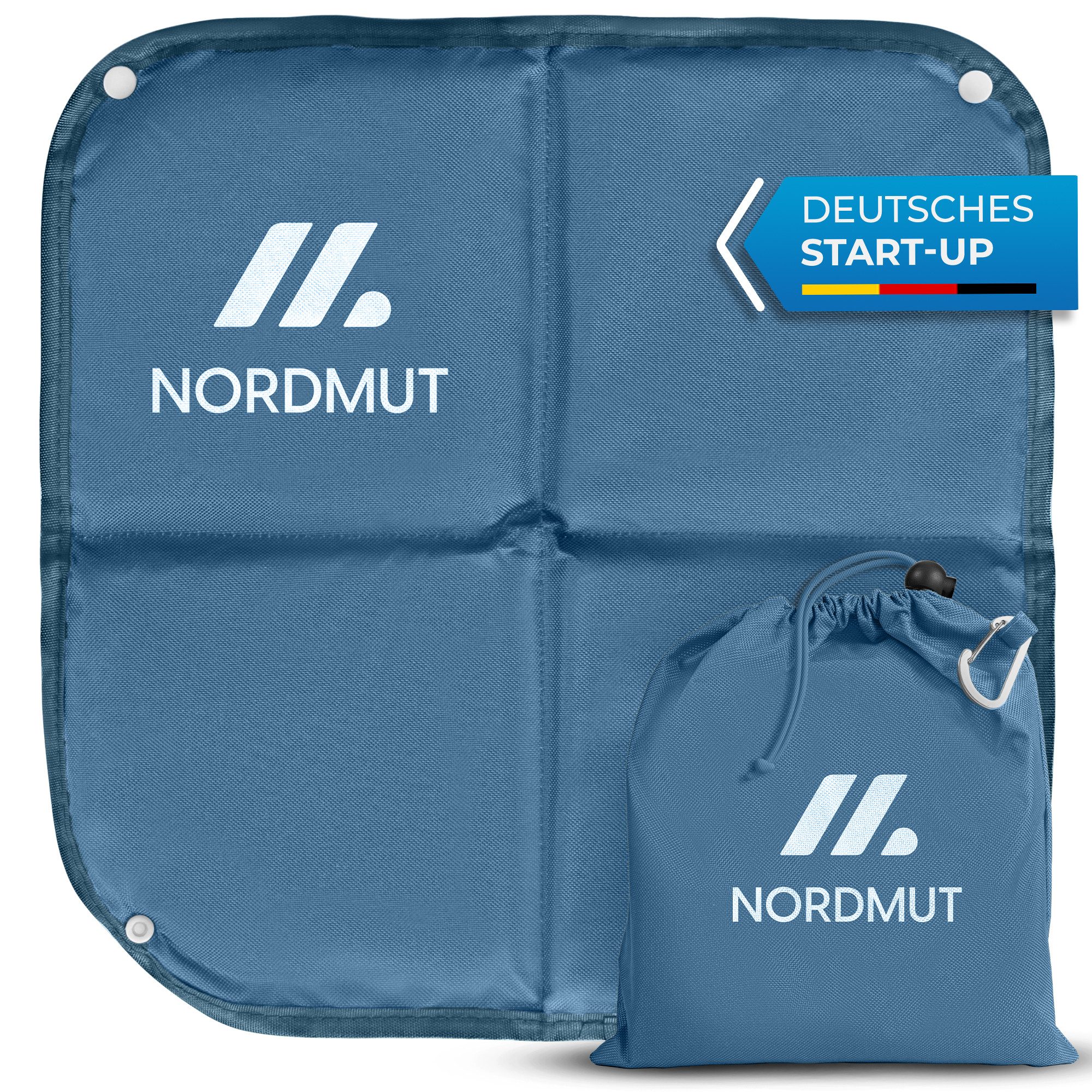 Nordmut Thermositzkissen Sitzkissen Outdoor, Wandern Camping, faltbar, wetterfest, leicht, Spar-Set, 1-tlg., Nordmut Nallo + Alu Karabiner + Transportbeutel, isolierend, wasserabweisend, ultraleicht, atmungsaktiv, Trekking