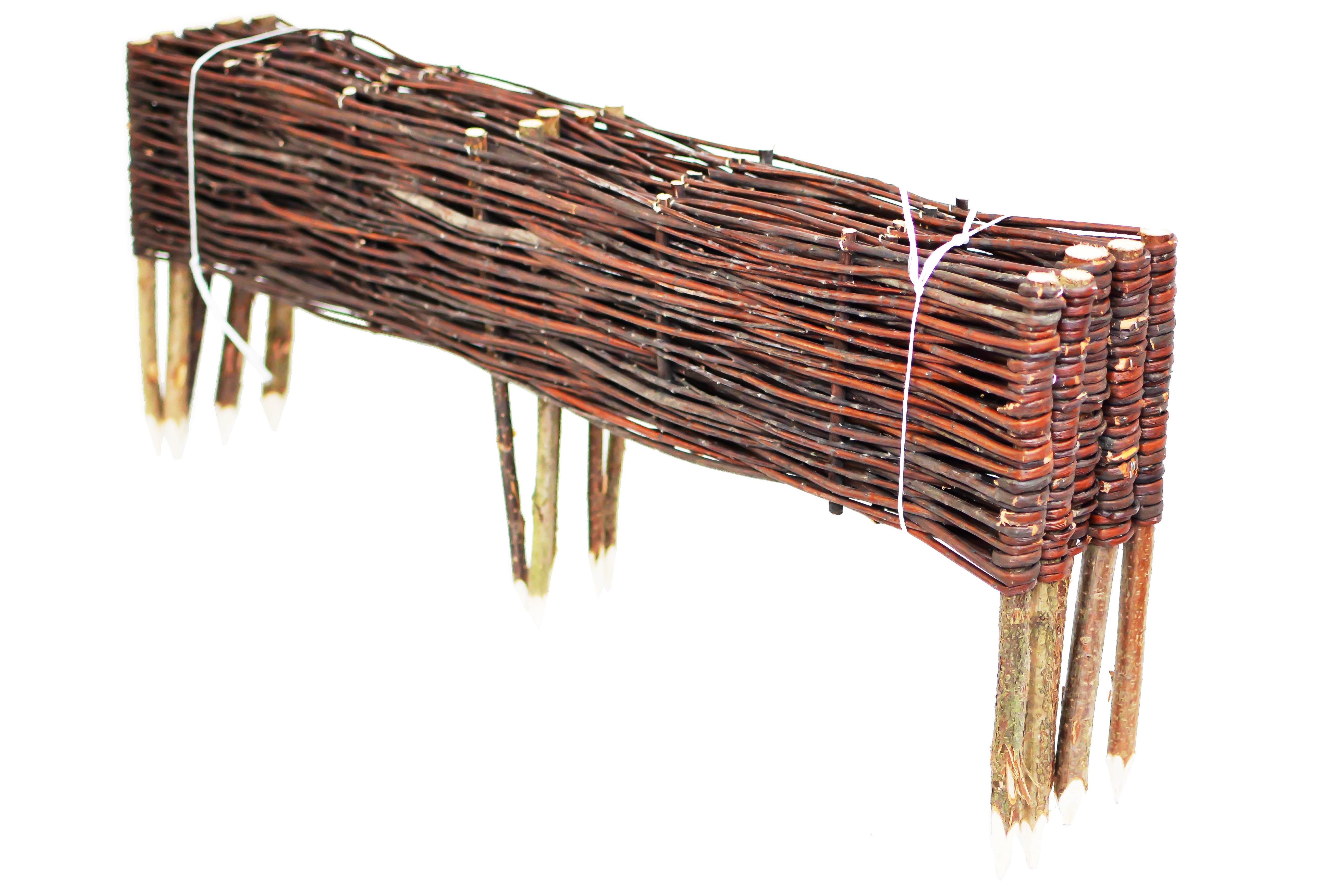 Home4Living Beetumrandung Beeteinfassung Rasenkante aus Weide 100x20cm LxH 5er Set Steckzaun, LxH: 100x20 cm, witterungsbeständig