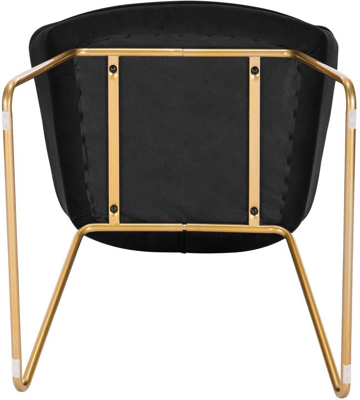 aus Samt, St), Beine aus schwarz Metall Esszimmerstuhl Woltu (2 Sitzfläche Gold