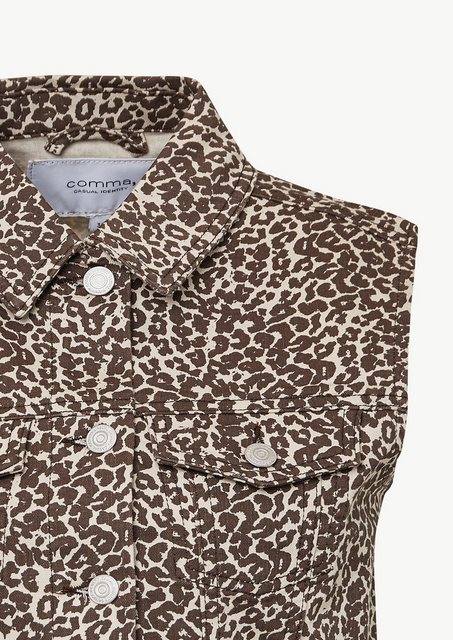 comma casual identity Steppweste Denim-Weste im Boxy Fit mit Leo-Muster günstig online kaufen