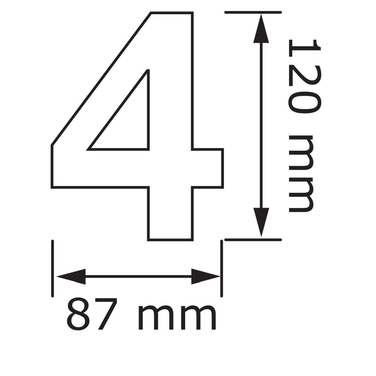 ''4'' Bravios Briefkasten Hausnummer Schwarz