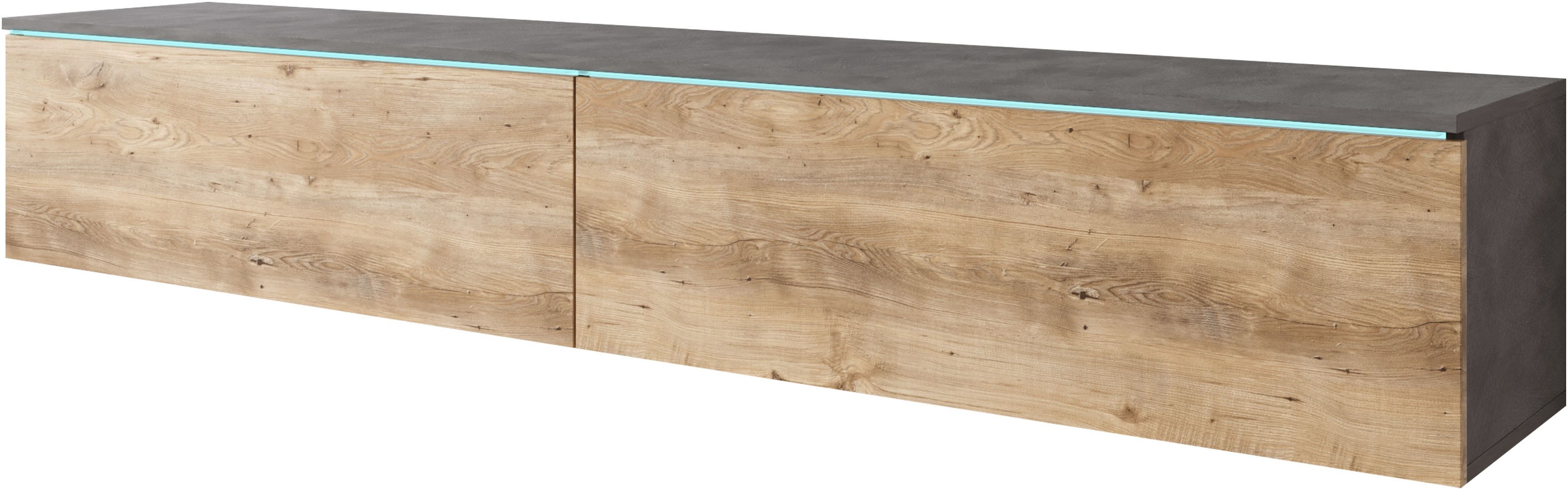 Home affaire Lowboard LOWBOARD VERA, wahlweise mit oder ohne Beleuchtung, M günstig online kaufen