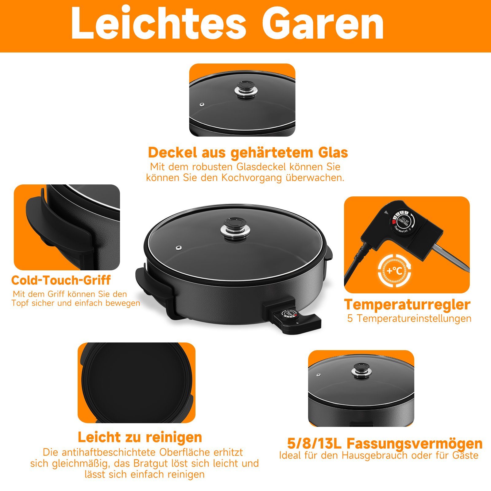 Scheffler Elektrische Pfanne Elektrische pfanne 30/40cm Elektrisch