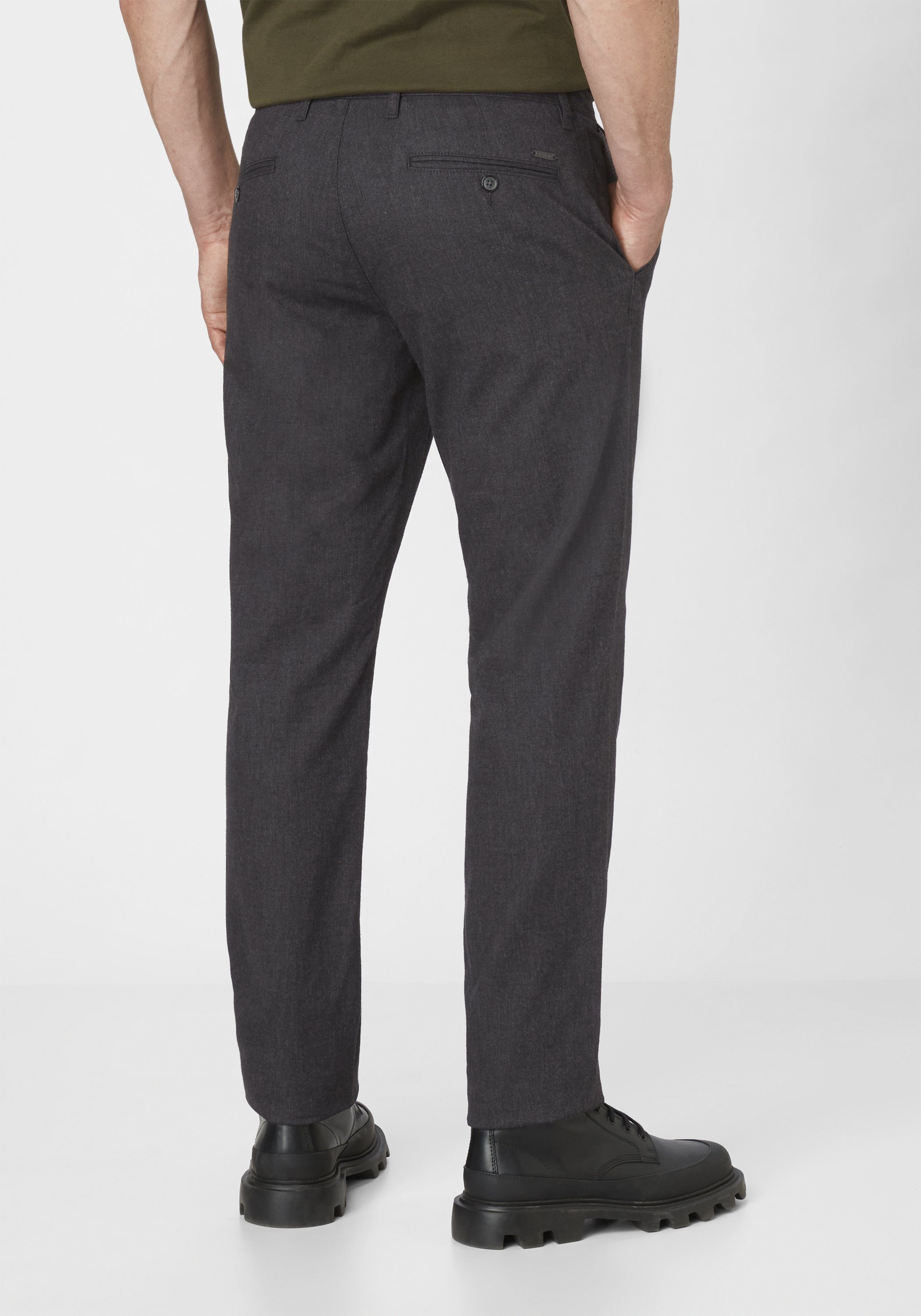 Hose Oberstoff Slim-Fit Chinohose mit anthra Chino Jasper meliertem Redpoint