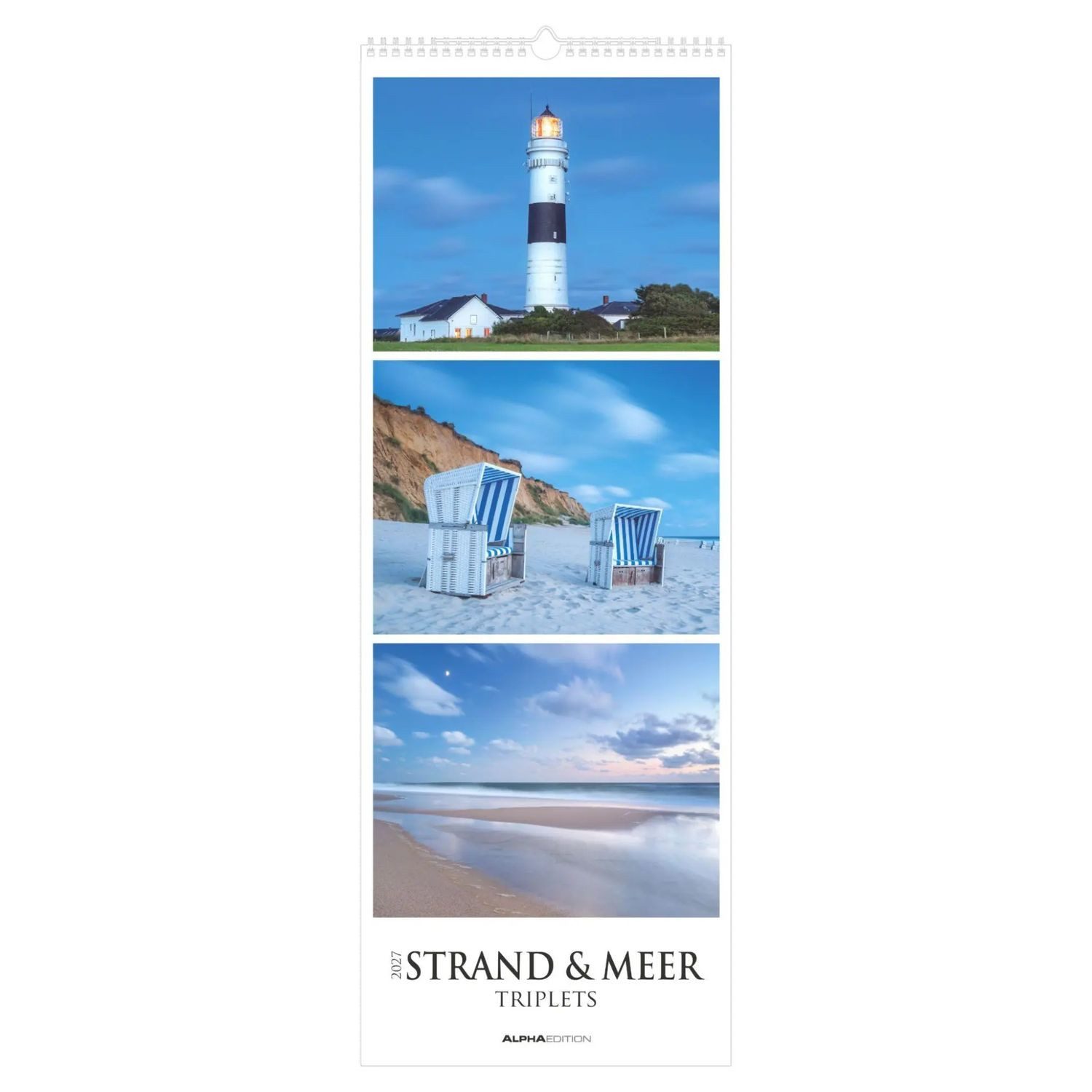 Wandkalender Strand & Meer Triplets 2027