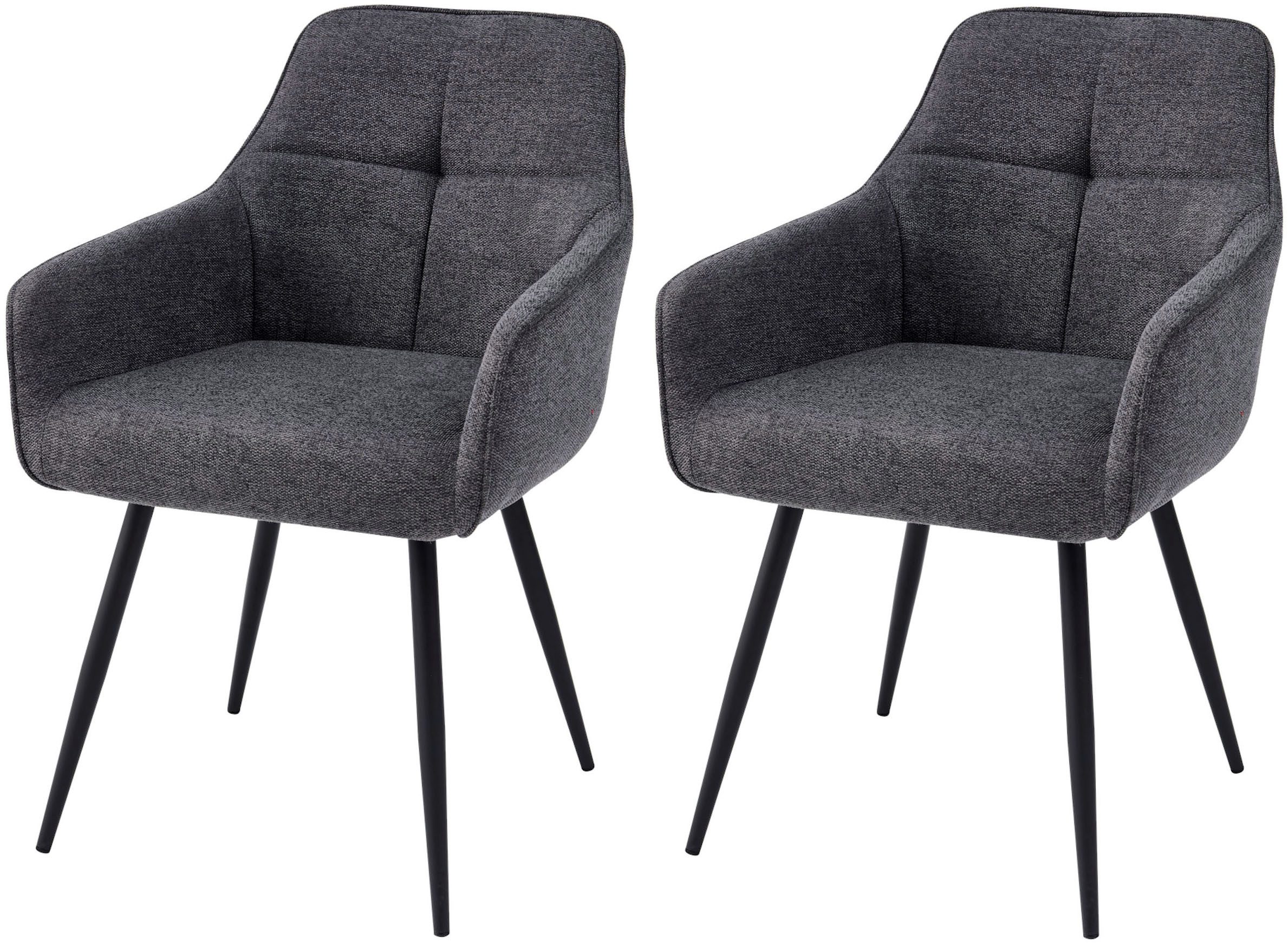 HELA Armlehnstuhl VERONA (Set, 2 St), Sessel, Federkorb, Rundrohrgestell, 4-Fuß, gepolstert, Armlehnen