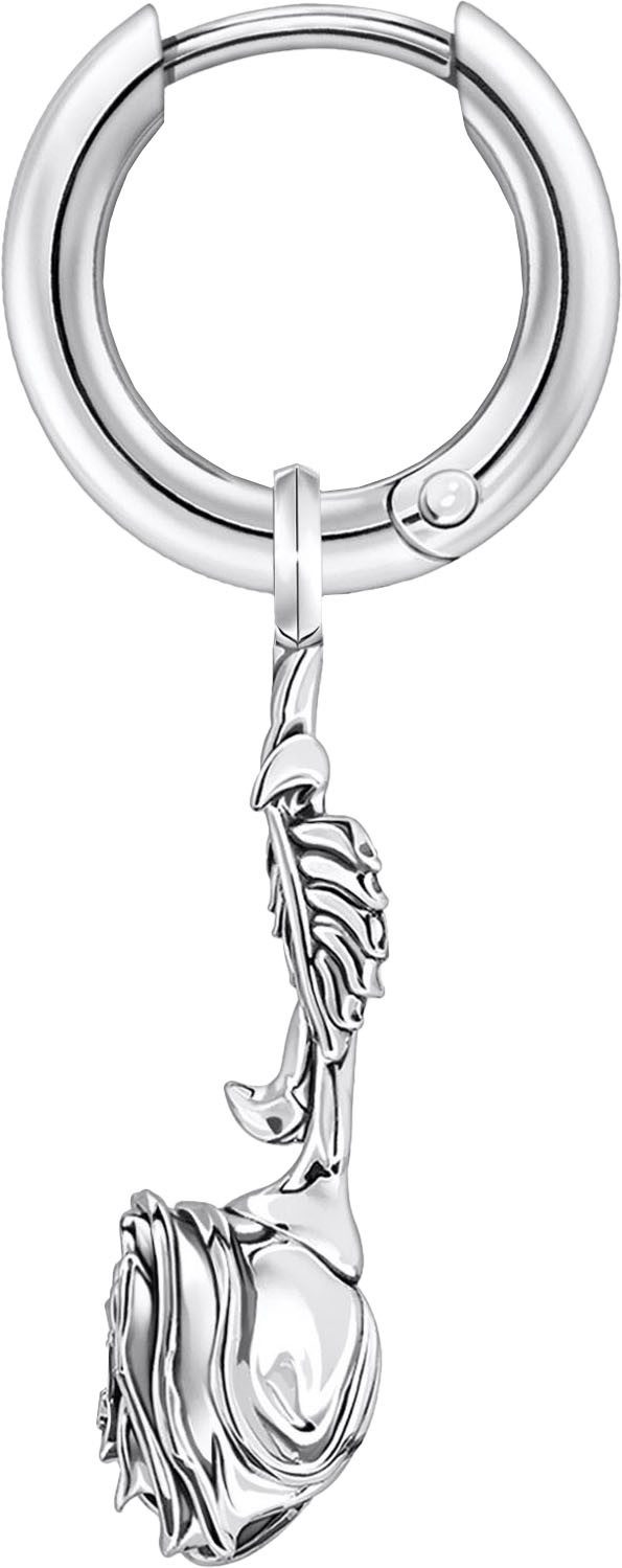 THOMAS SABO Single-Creole Einzel-Creole mit abnehmbaren Anhänger Midnight Rose