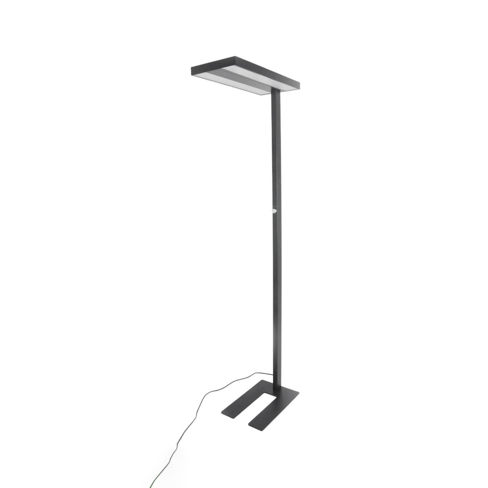 Arcchio Stehlampe Logan, dimmbar, LED-Leuchtmittel fest verbaut, universalweiß, Modern, Aluminium, Kunststoff, Schwarz, weiß, inkl.