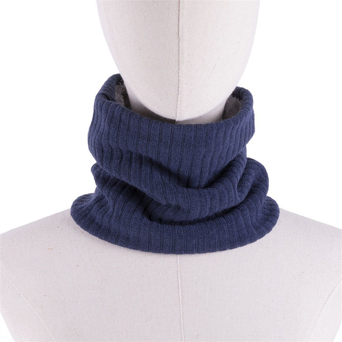 DÖRÖY Modeschal Doppellagiger gepolsterter Unisex-Schal,warmer Winterschal zumStricken blau
