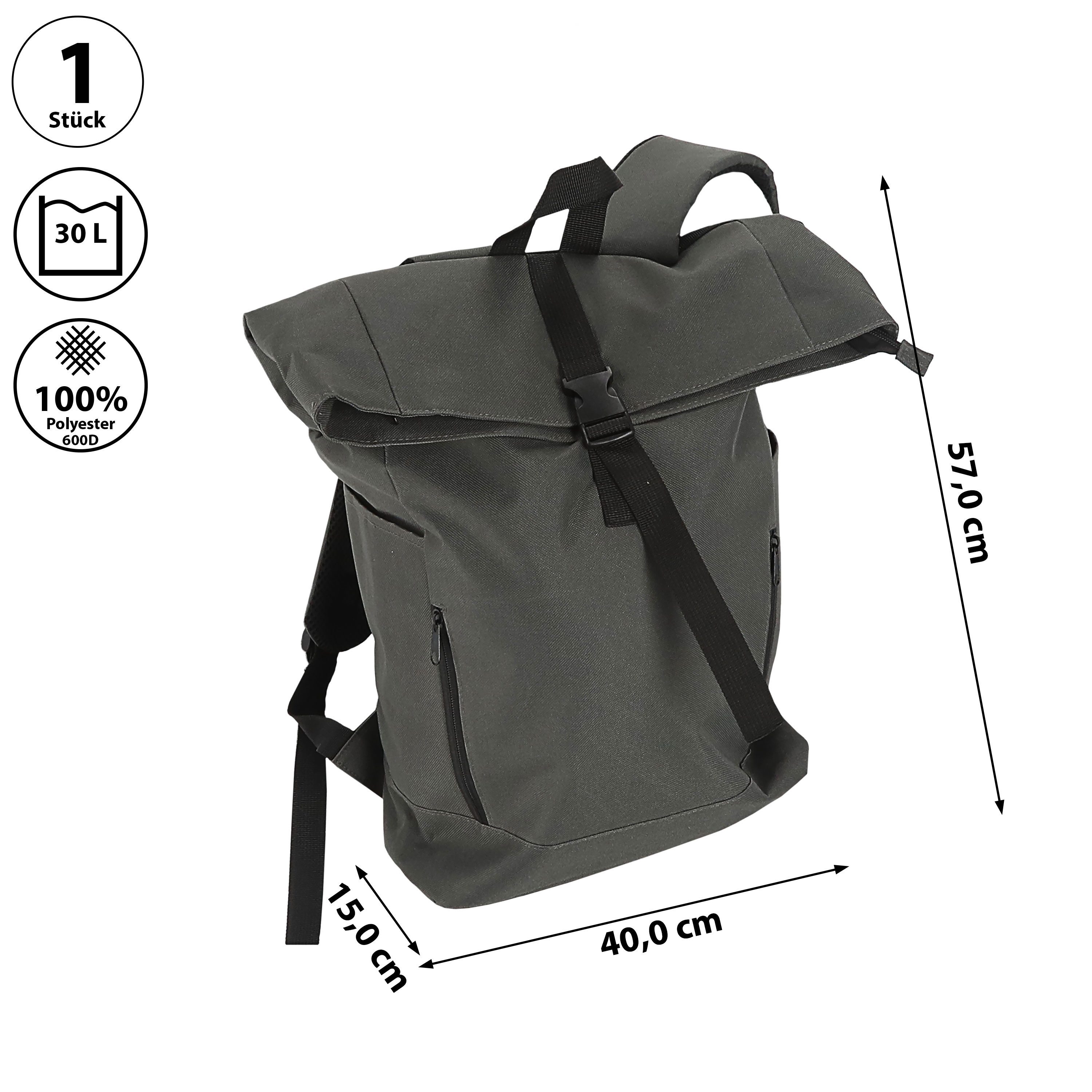 CEPEWA Rucksack Falt Rucksack Urban 30l dunkelgrau 40x57x15cm 600D Polyeste günstig online kaufen
