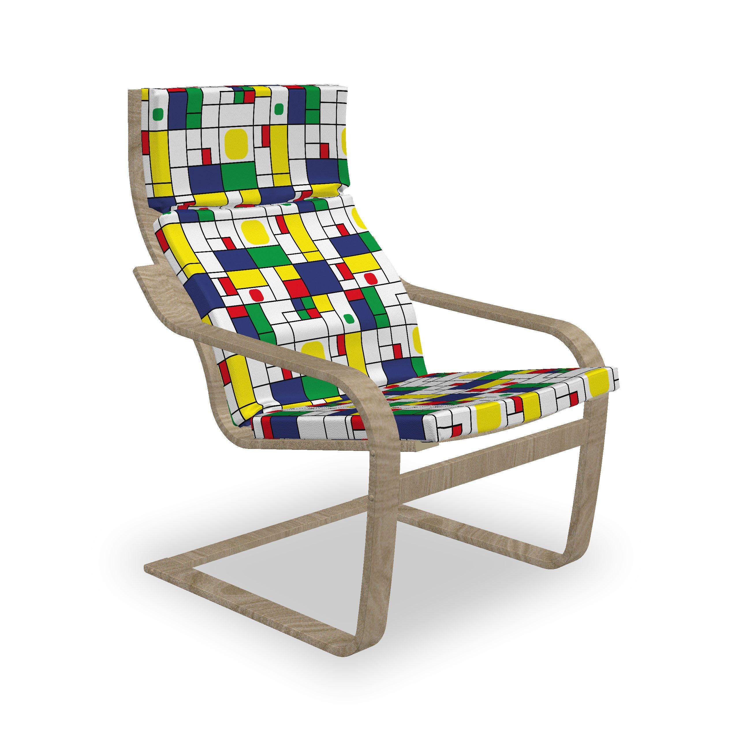 Sitzkissen Modernes Geometrisch mit Runden Stuhlkissen Quadrat mit Abakuhaus Hakenschlaufe und Stuhlkissen Reißverschluss,
