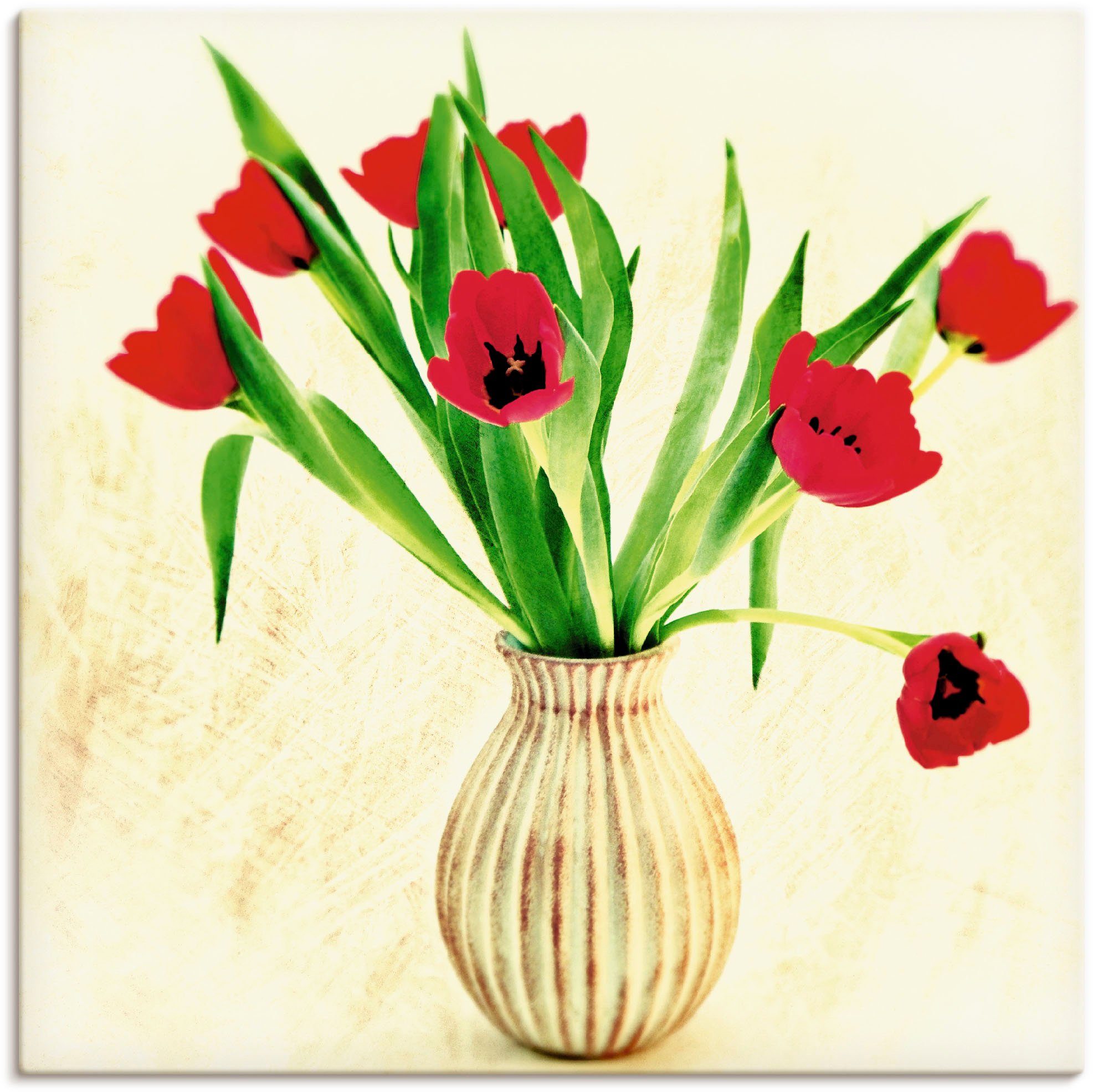 Artland Wandbild Rote Tulpen, Blumen (1 St), als Leinwandbild, Wandaufkleber oder Poster in versch. Größen