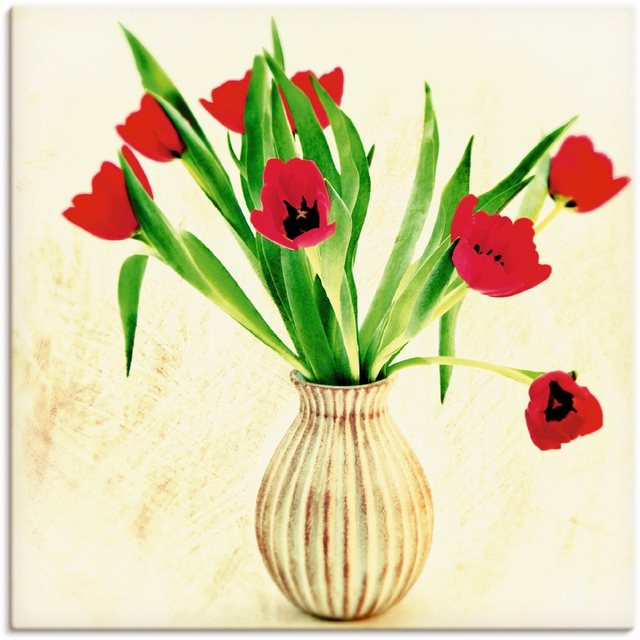 Artland Wandbild »Rote Tulpen«, Blumen (1 Stück), in vielen Größen & Produktarten -Leinwandbild, Poster, Wandaufkleber / Wandtattoo auch für Badezimmer geeignet-Otto