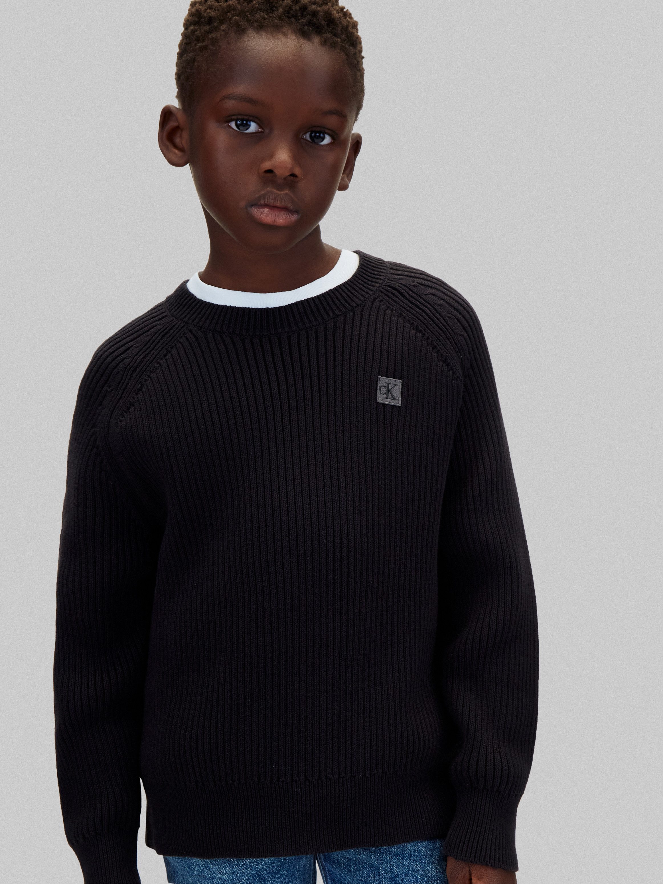Calvin Klein Jeans Strickpullover Raglanärmel, Regular Fit, reine Baumwolle
