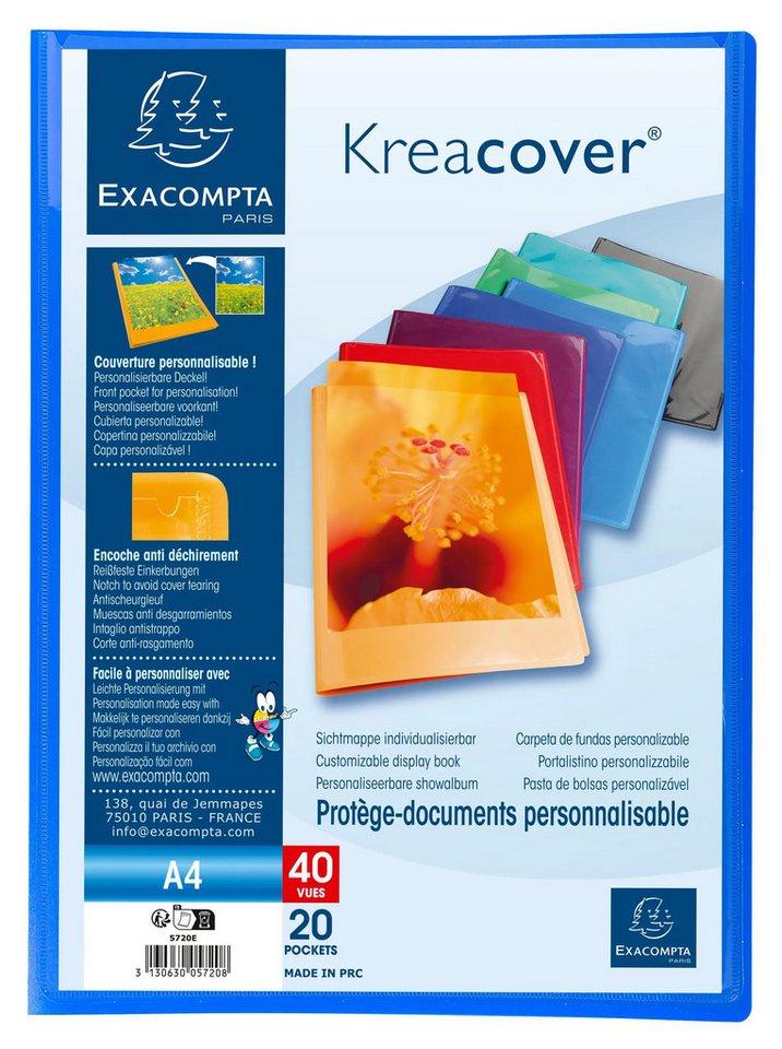 Thumbnail - EXACOMPTA Prospekthülle 20x Sichtmappe PP 500µ + 20 Hüllen Kreacover, A4, sortiert, 5720E, Sichtmappen geschweisst