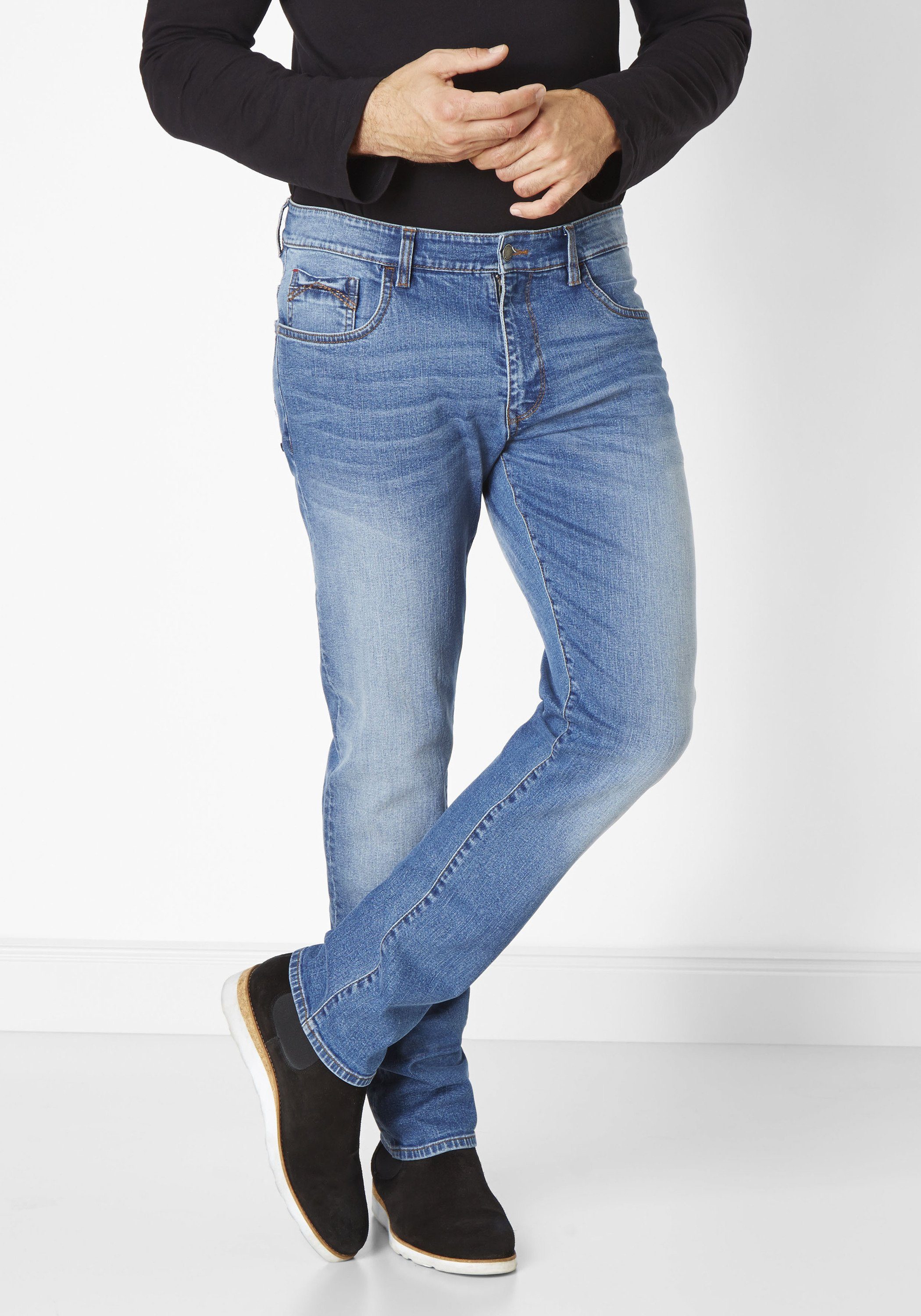 Redpoint 5-Pocket-Jeans Barrie Modern-Fit Denim Jeans mit Stretchanteil medium stone used