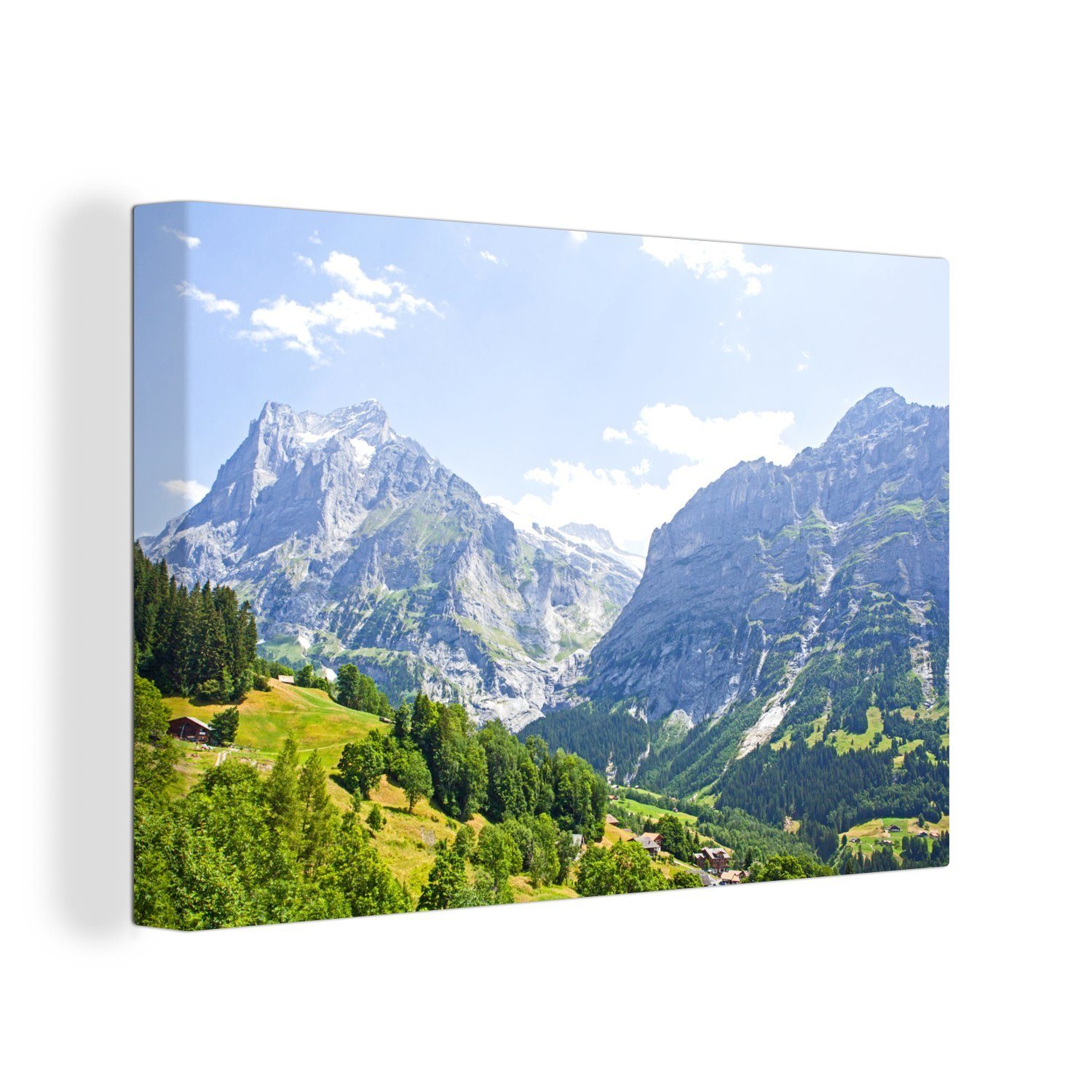 OneMillionCanvasses® Leinwandbild Panorama der Junfrau bei Eiger in der Schweiz, (1 St), Wandbild Leinwandbilder, Aufhängefertig, Wanddeko, 30x20 cm