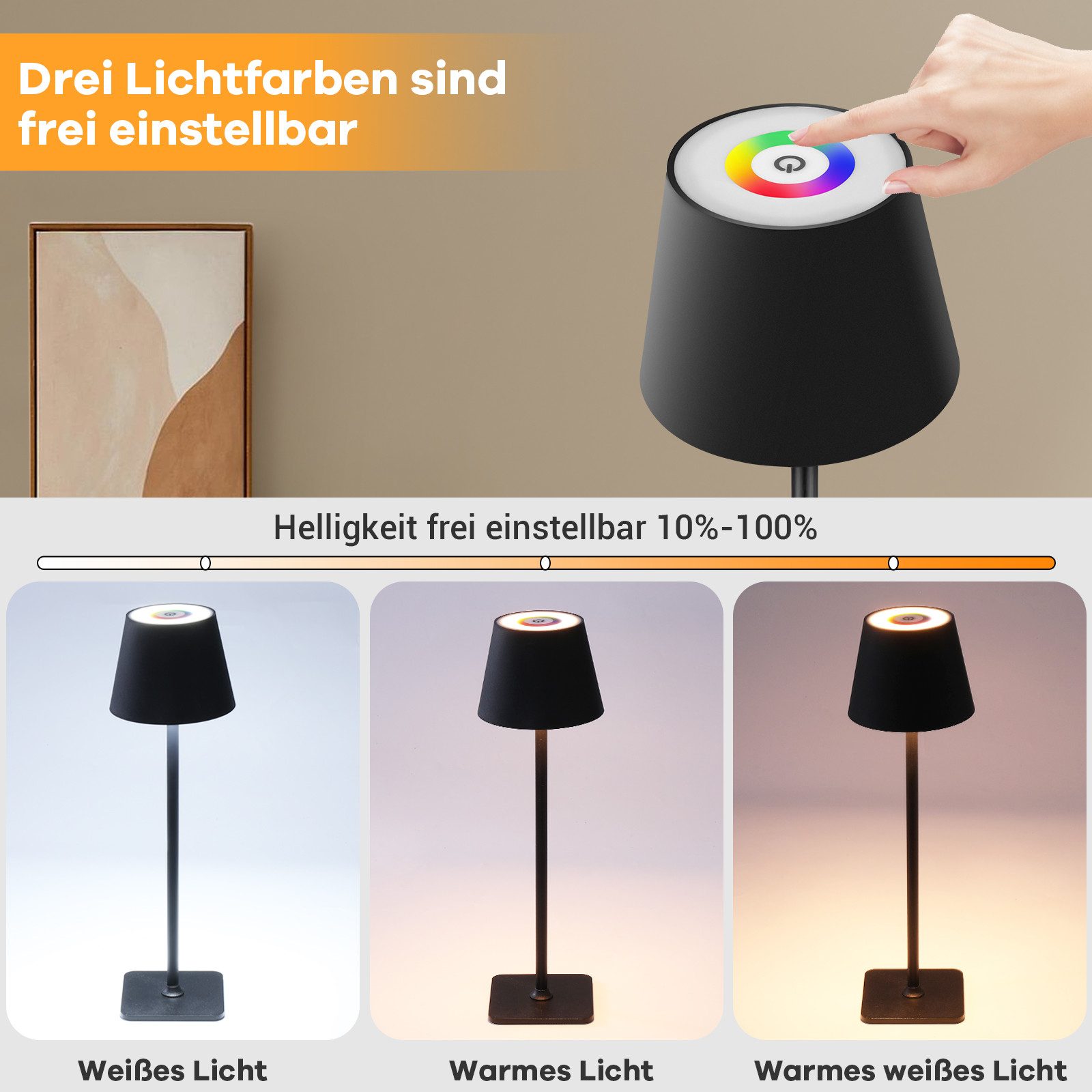 Elegear LED Tischleuchte LED Dimmbare Akku günstig online kaufen