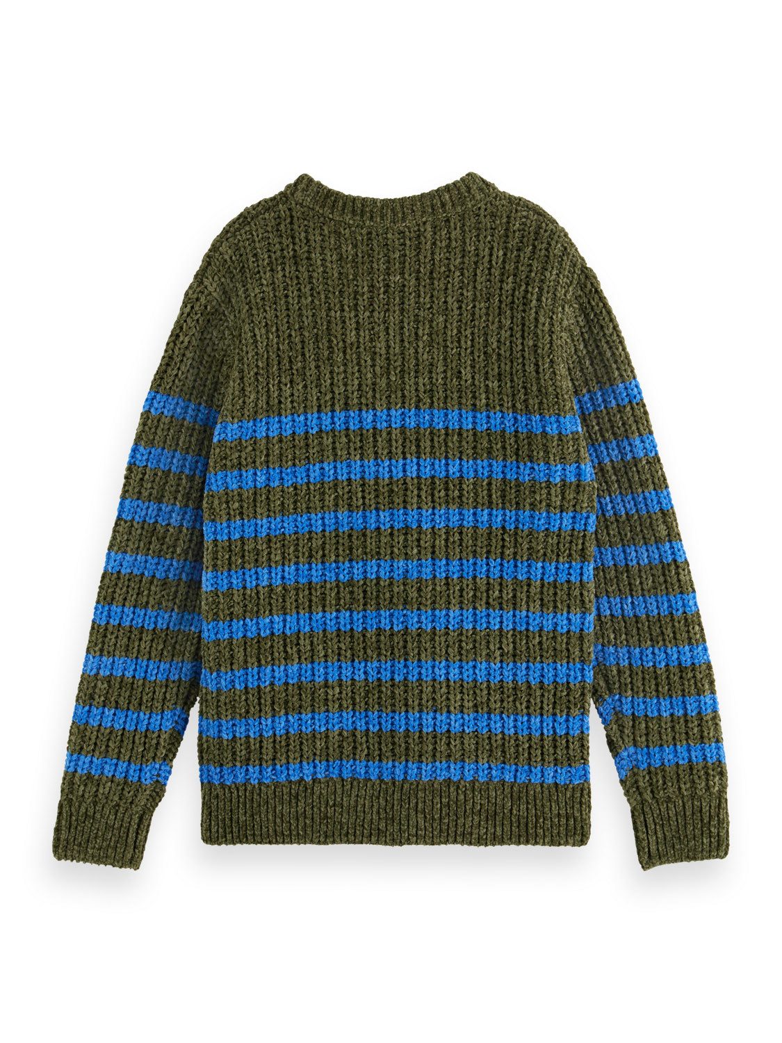 Scotch & Soda Strickpullover SCOTCH & SODA edler Strickpullover military grün blau gestreift