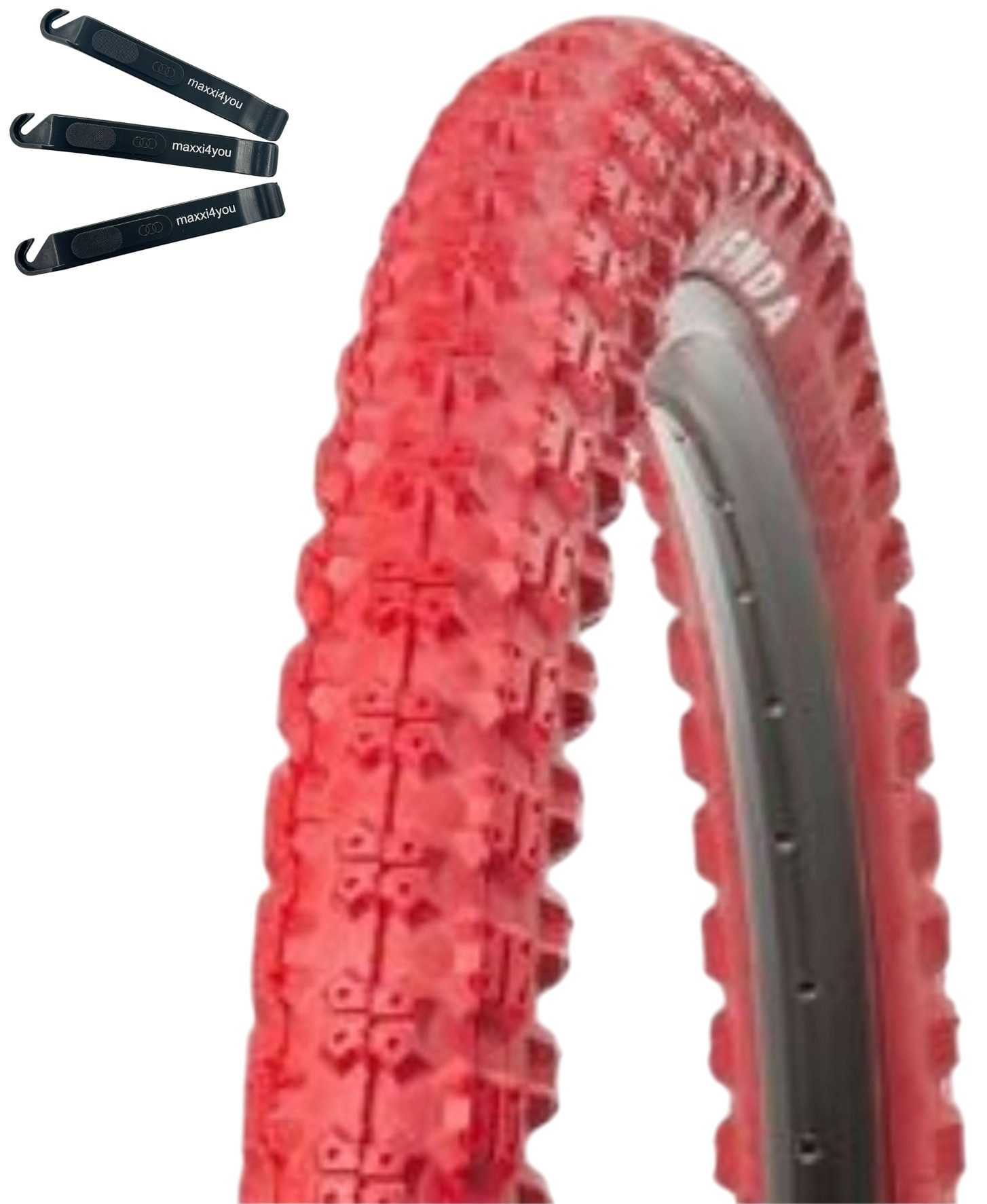 maxxi4you Fahrradreifen 1 x Kenda K-51 BMX 20 x 2,25 (58-406) Rot inkl. Reifenheber