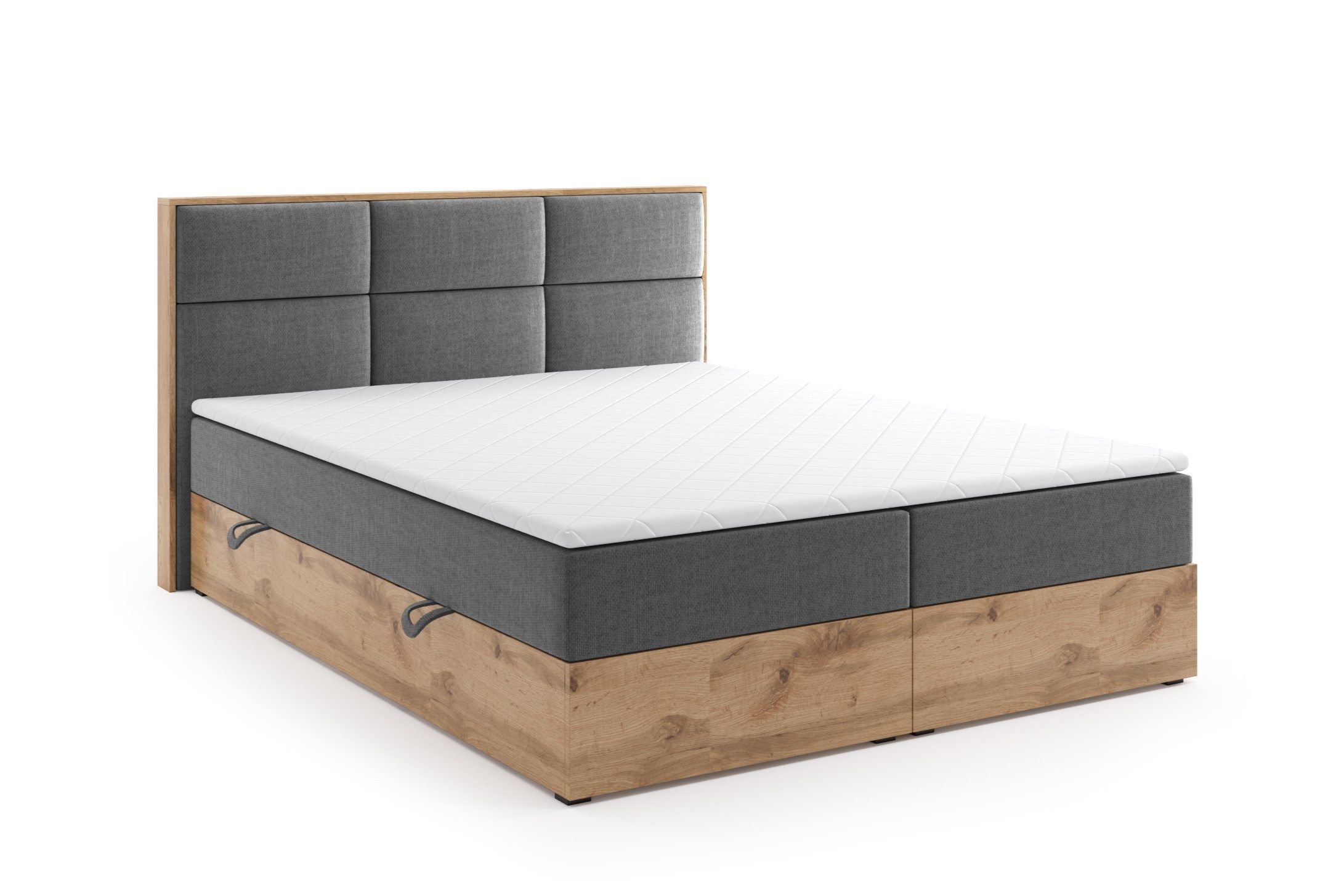 Labett Boxspringbett aus Holz im Loft-Stil günstig online kaufen