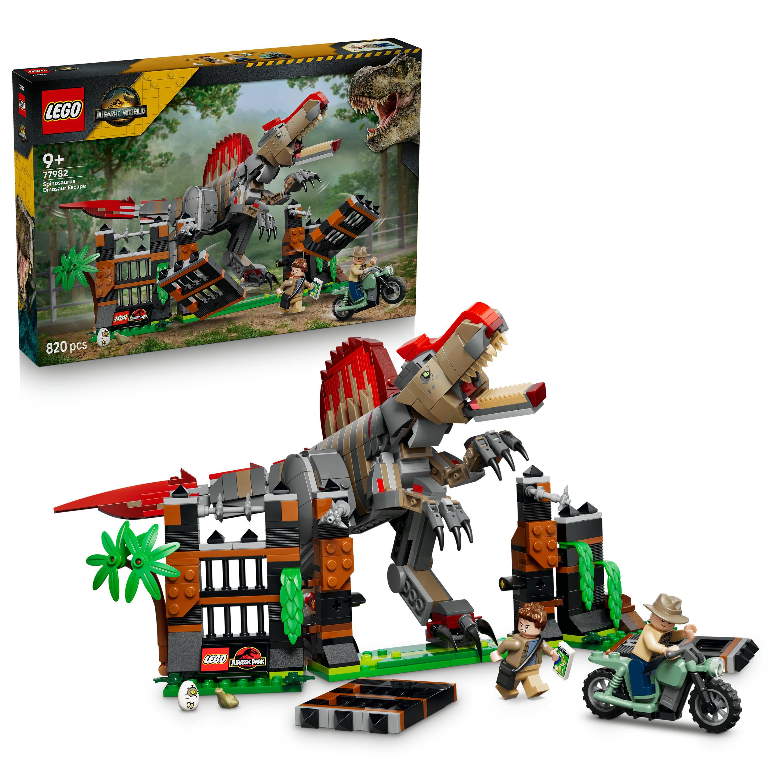 LEGO® Flucht des Spinosaurus (77982), LEGO Jurassic World Konstruktionsspielsteine, (820 St), Made in Europe