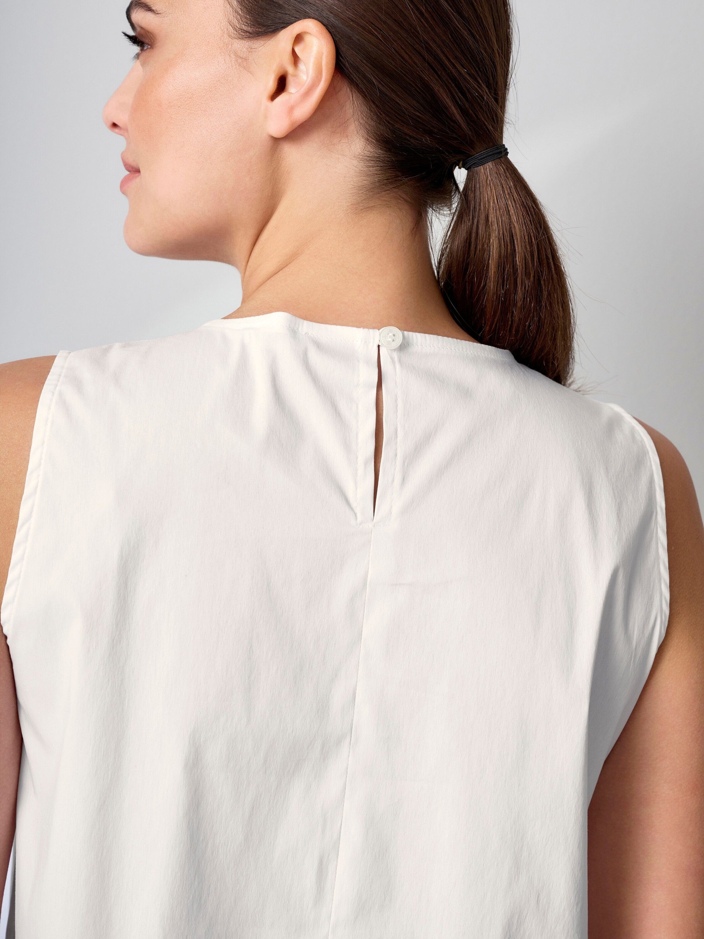 Alba Moda Shirttop Ärmelloses Blusentop mit Falten Lockere Form, runder Ausschnitt, ohne Verschluss