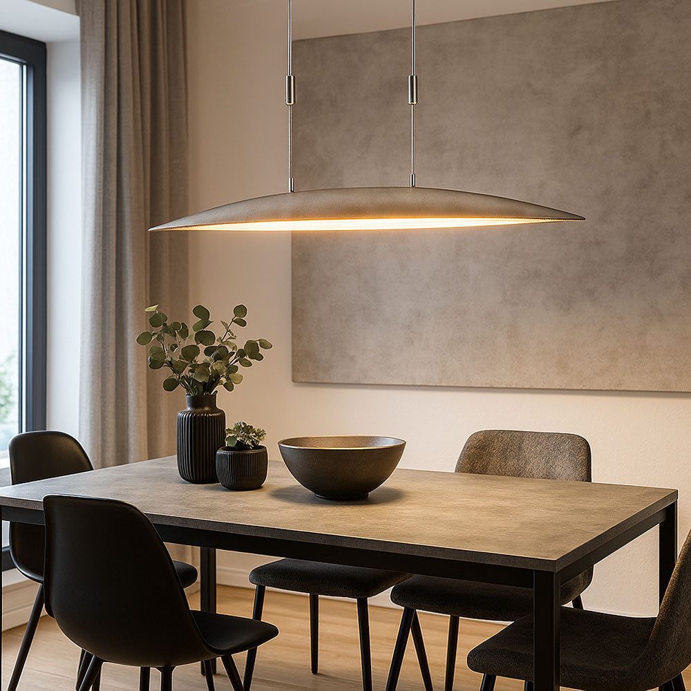 FISCHER & HONSEL LED Pendelleuchte, LED-Leuchtmittel fest verbaut, Warmweiß, Neutralweiß, Zugpendelleuchte Hängelampe Esstischlampe silber höhenverstellbar LED