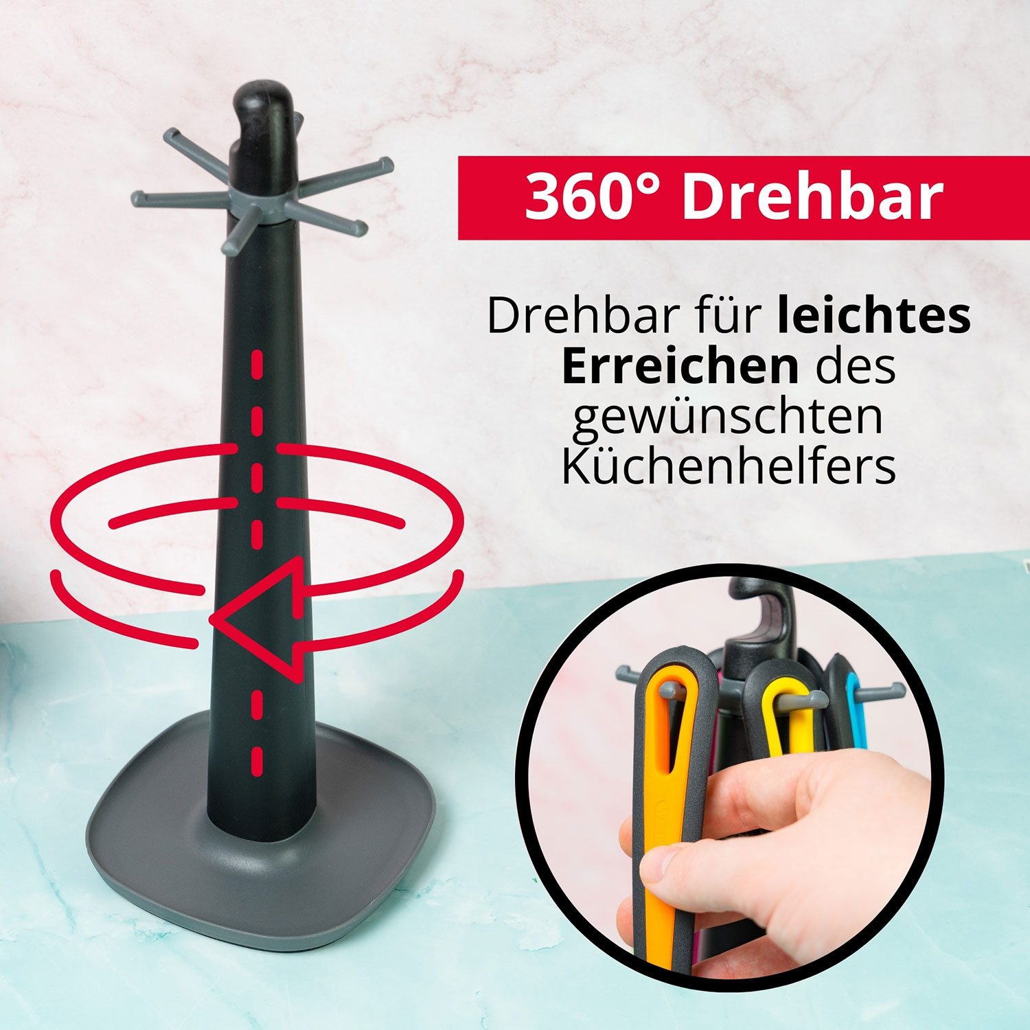WESTMARK Kochbesteck-Set Drehständer »Gallant«, Colour-Edition, Set 7-tlg., BPA-frei, spülmaschinengeeignet, Made in Germany, Spar-Set