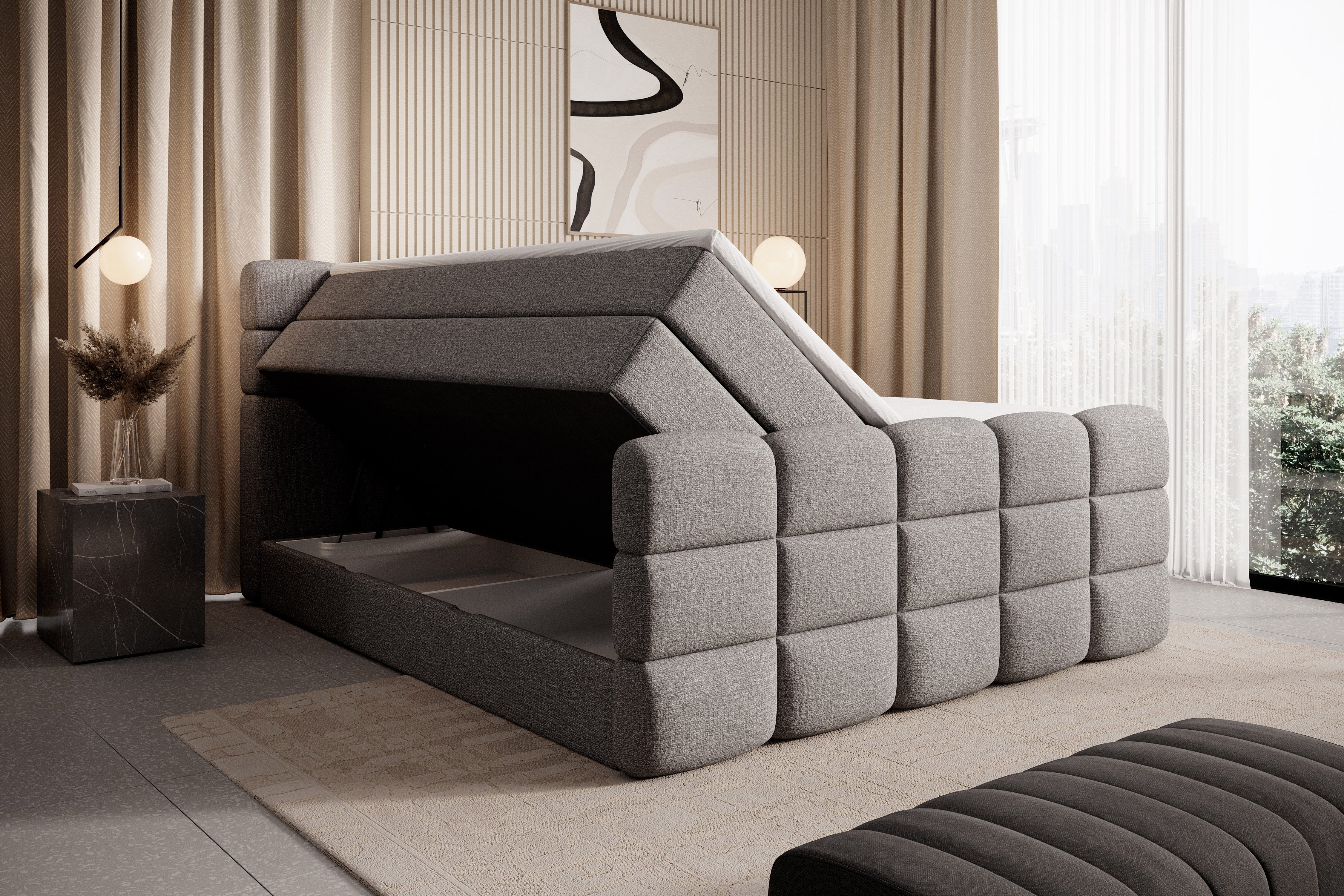 wonello Boxspringbett Carenzo, Doppelbett mit Bettkasten, günstig online kaufen