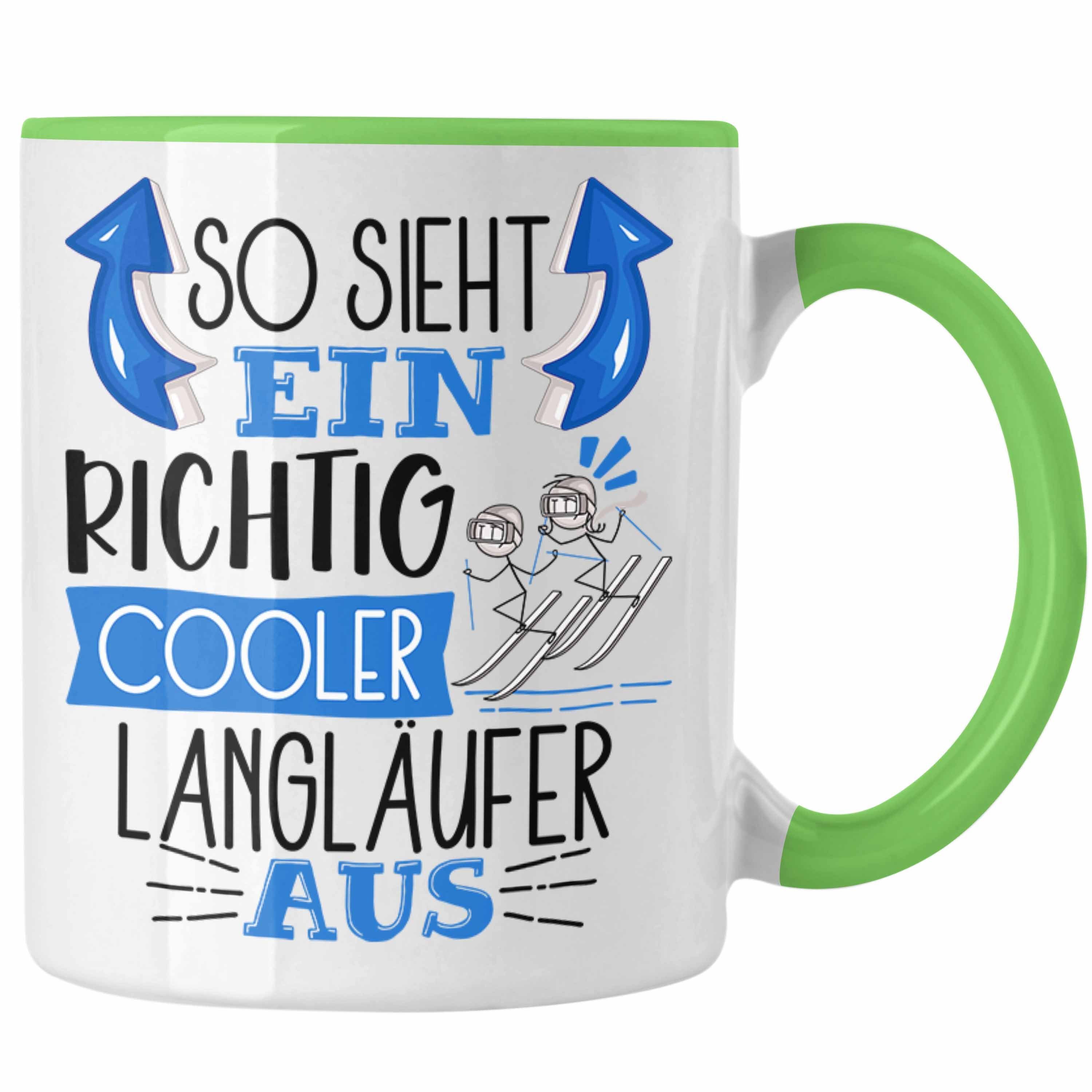 Trendation Tasse So Sieht Geschenk Richtig Lustiger Grün Tasse Cooler Ein Langläufer Aus Sp