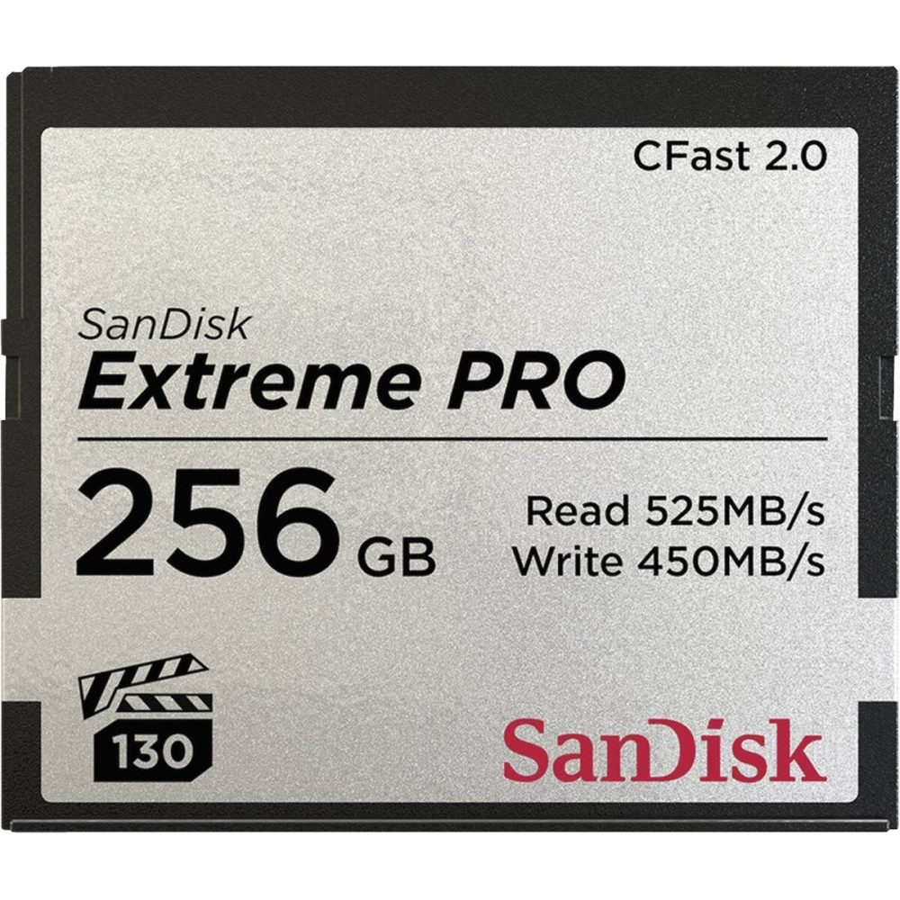 Sandisk Sandisk Extreme PRO CFAST 2.0 256GB Speicherkarte. Speicherkarte (256 GB GB, Hohe Lesegeschwindigkeit von 525 MB/s)