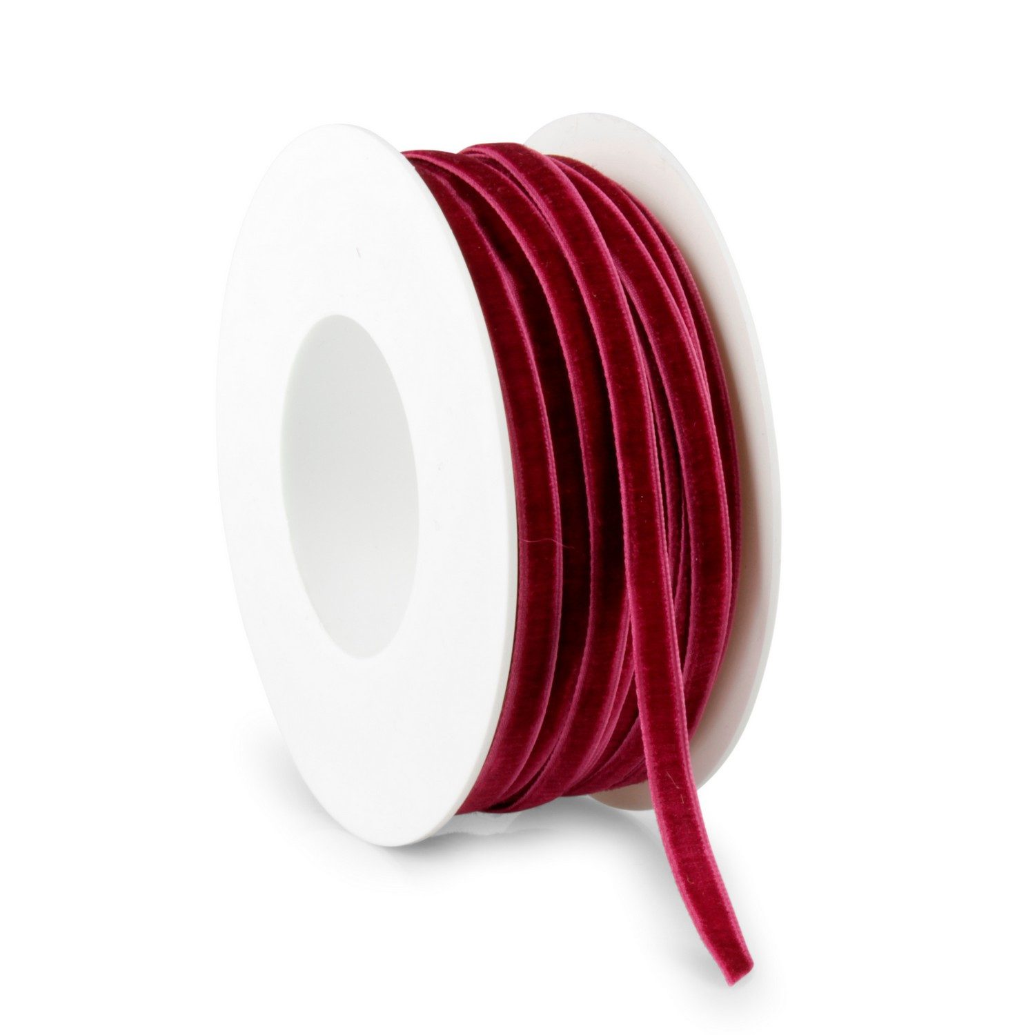 Deko AS Dekoband Samtband "Velvet" dunkelpink 5mm 50m 3634-5-50-863, dichter Flor